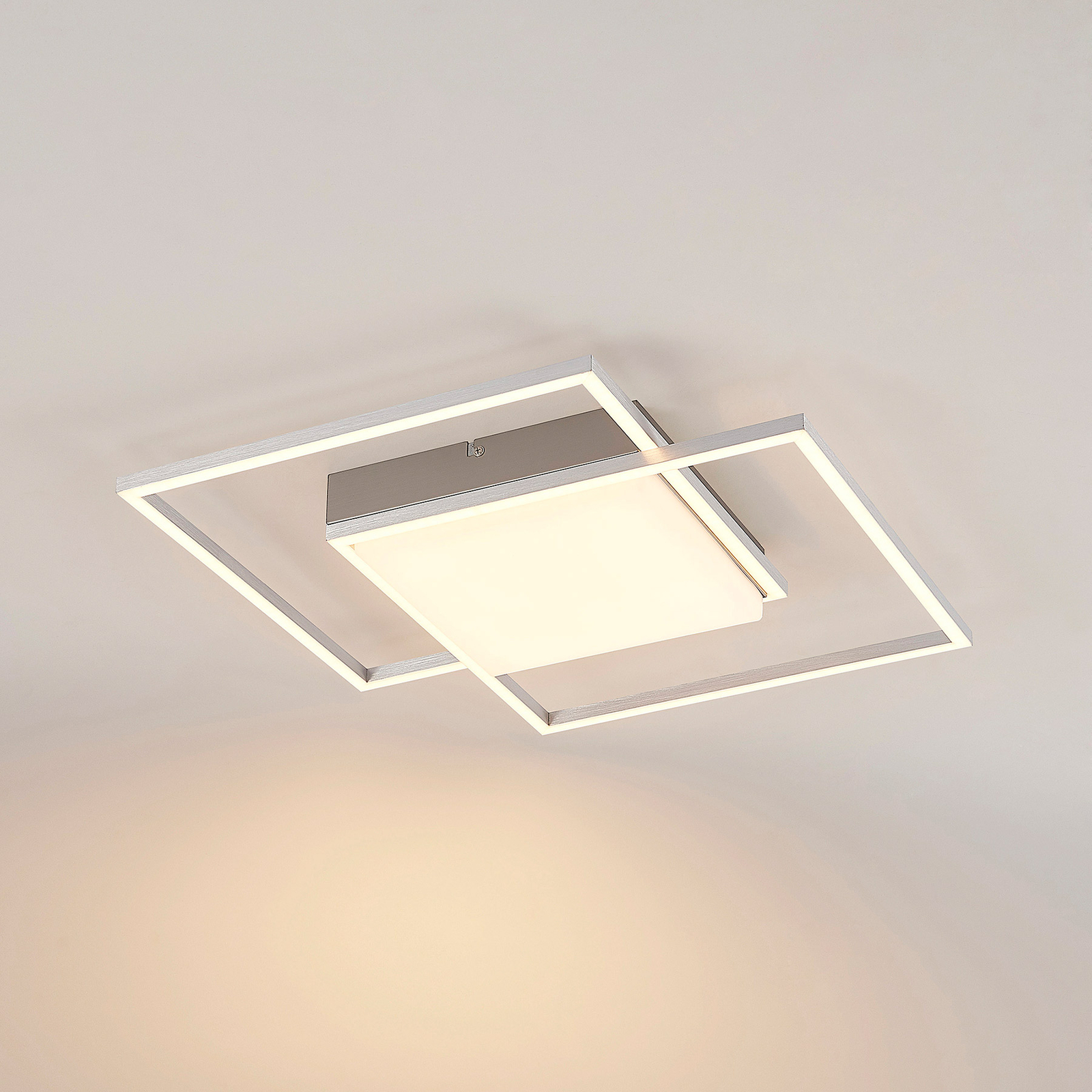 Lindby Zayd stropné LED svetlo, nikel
