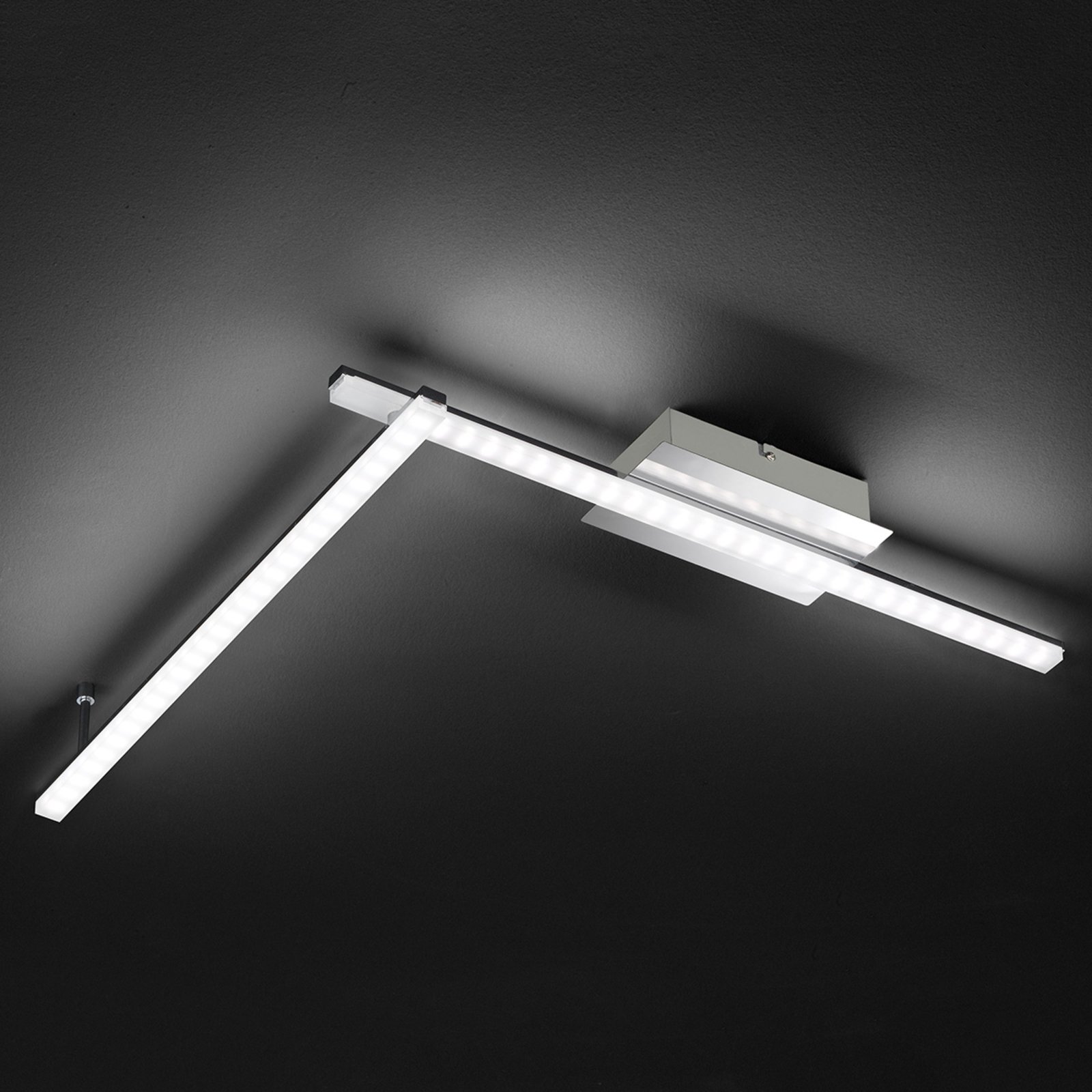 Wofi Clay modern LED ceiling light, for Living / Dining Room, Metal, plastic, 12 W, energy efficiency: A+, L: 115.3 cm, W: 11 cm, H: 9 cm
