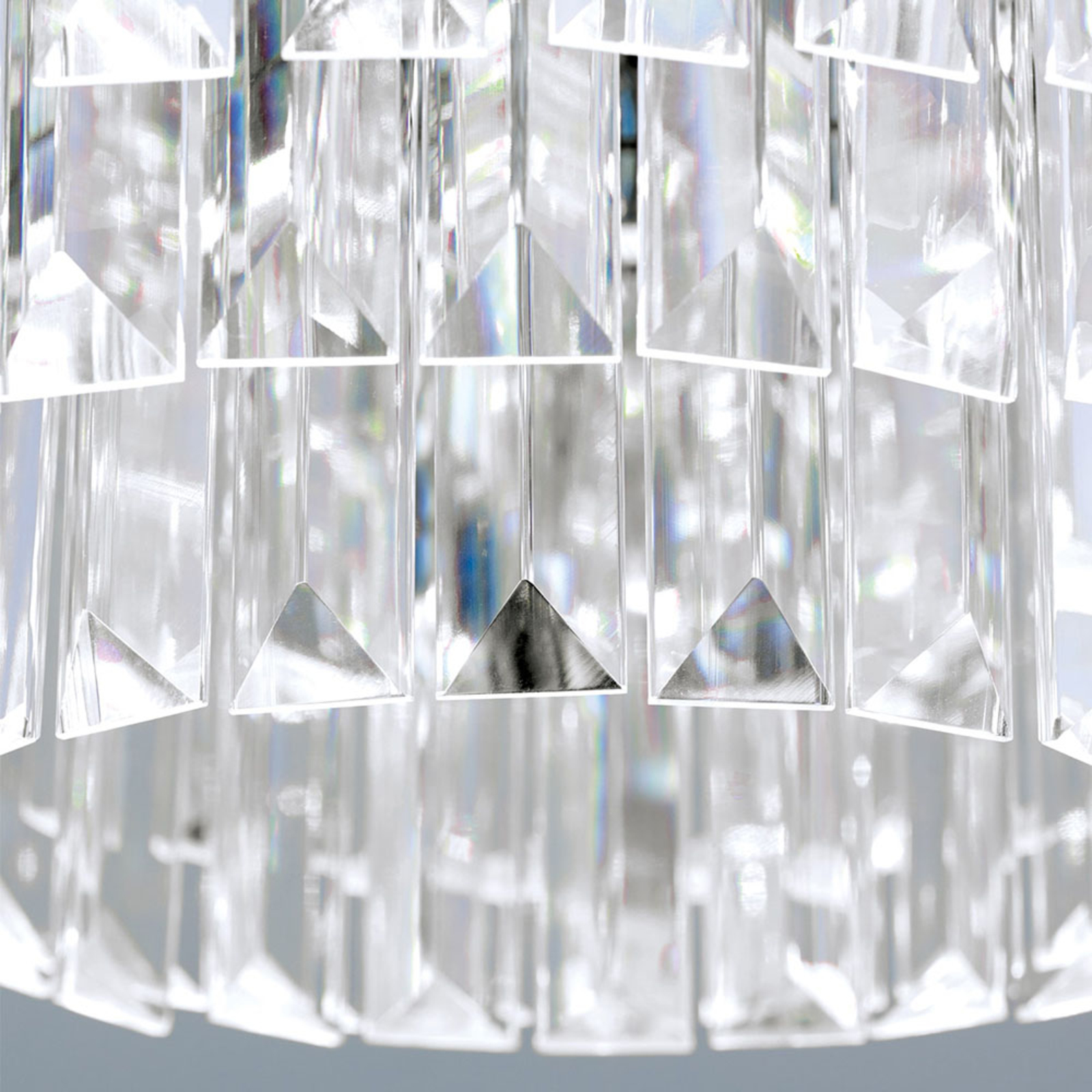 Prism LED ceiling light with crystal glass prisms Lights.co.uk
