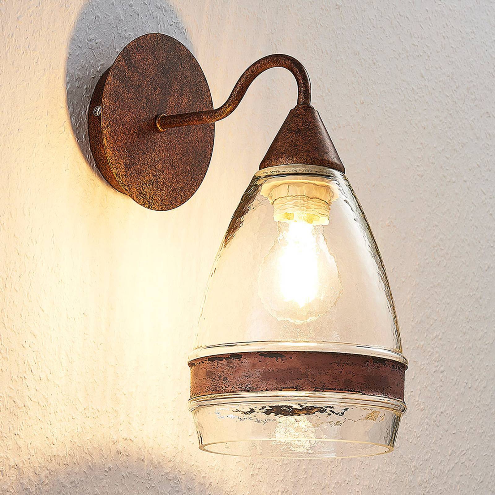 Applique Millina en verre, brun rouille