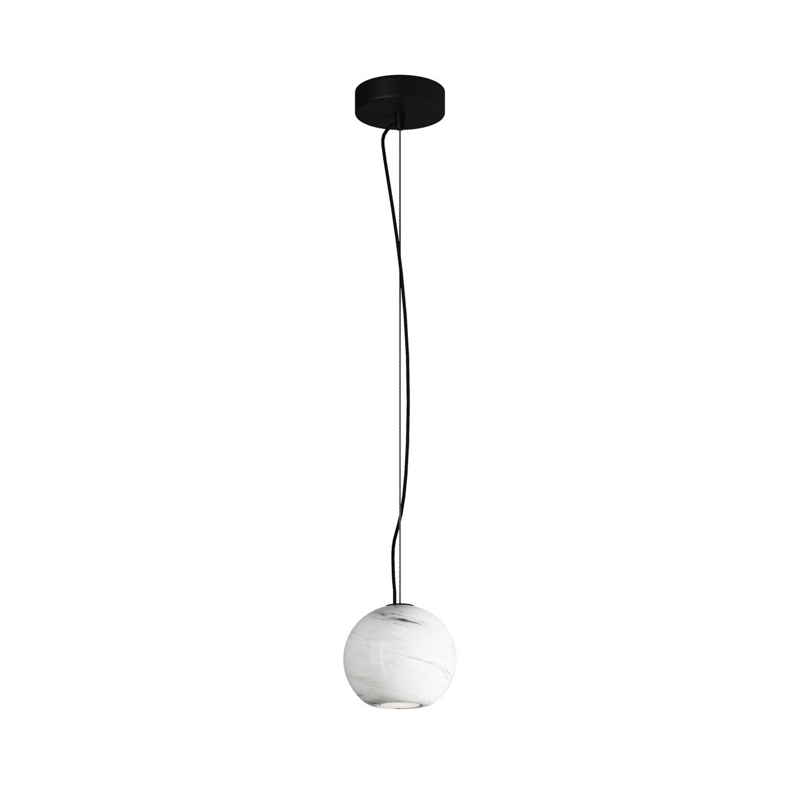 Hängeleuchte BASIC TEXTURE, weiß, Ø 12 cm, Marmor, GU10