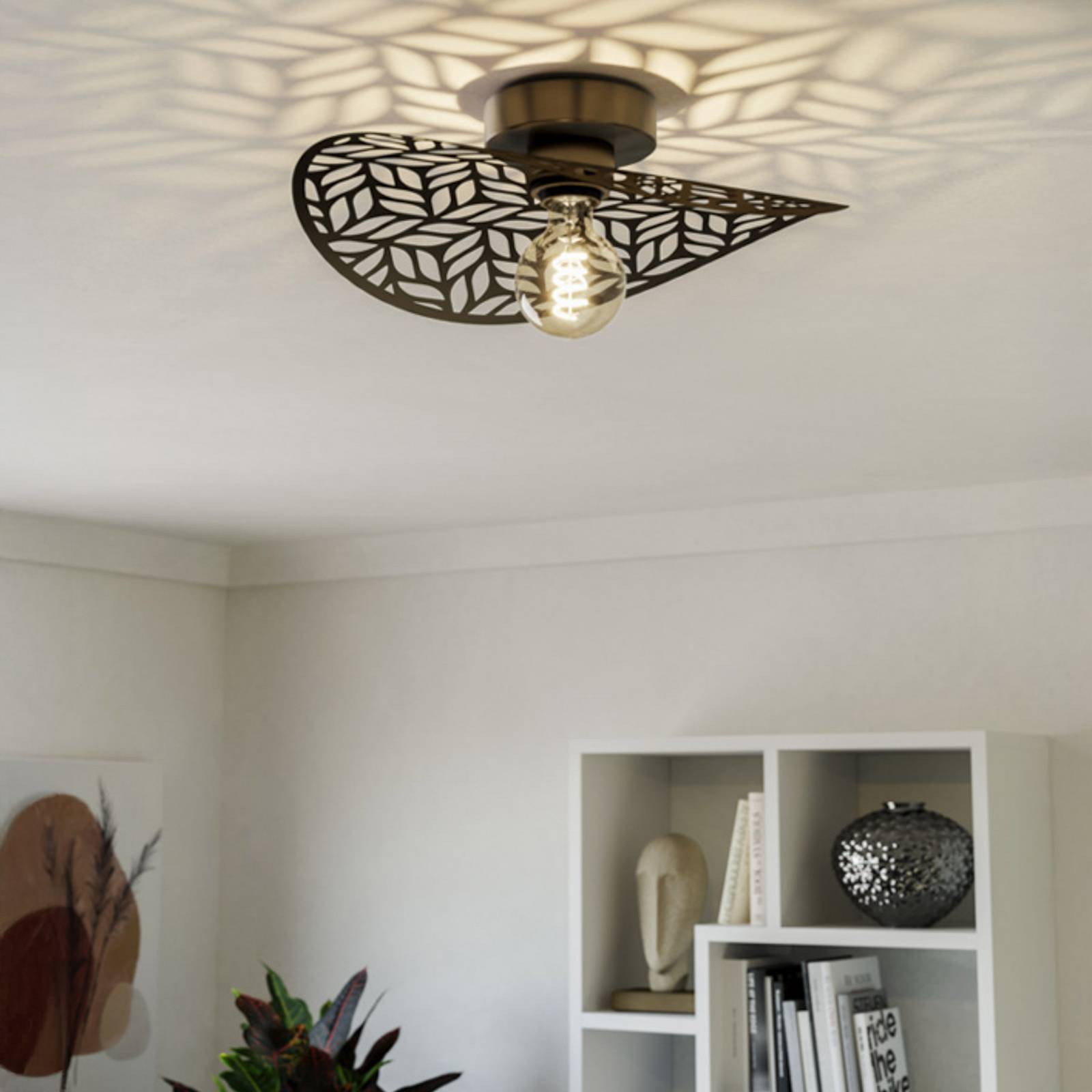 EGLO plafondlamp SWABY, bronskleurig, Ø 40 cm, metaal, E27