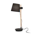Ideal Lux Axel table lamp with wood, black/natural