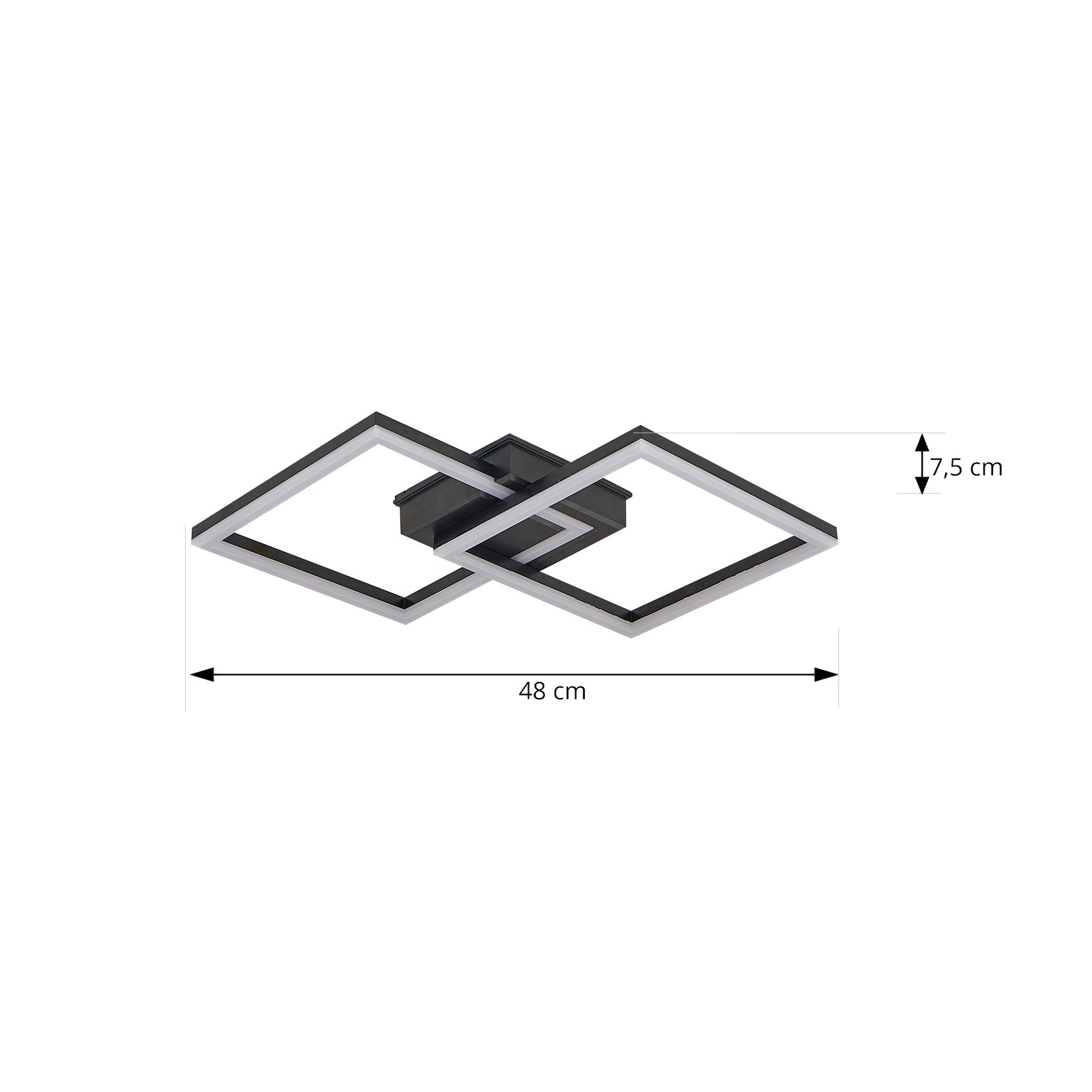 Lindby LED laevalgusti Finian, 48cm x 48cm, CCT dimmerdatav