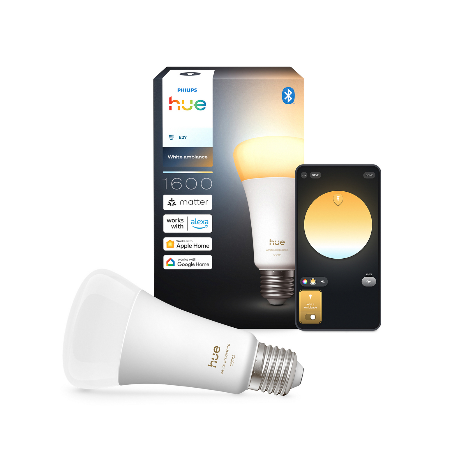 Philips Hue White Ambiance Smart E27 LED, 11,8 W 1600 lm CCT