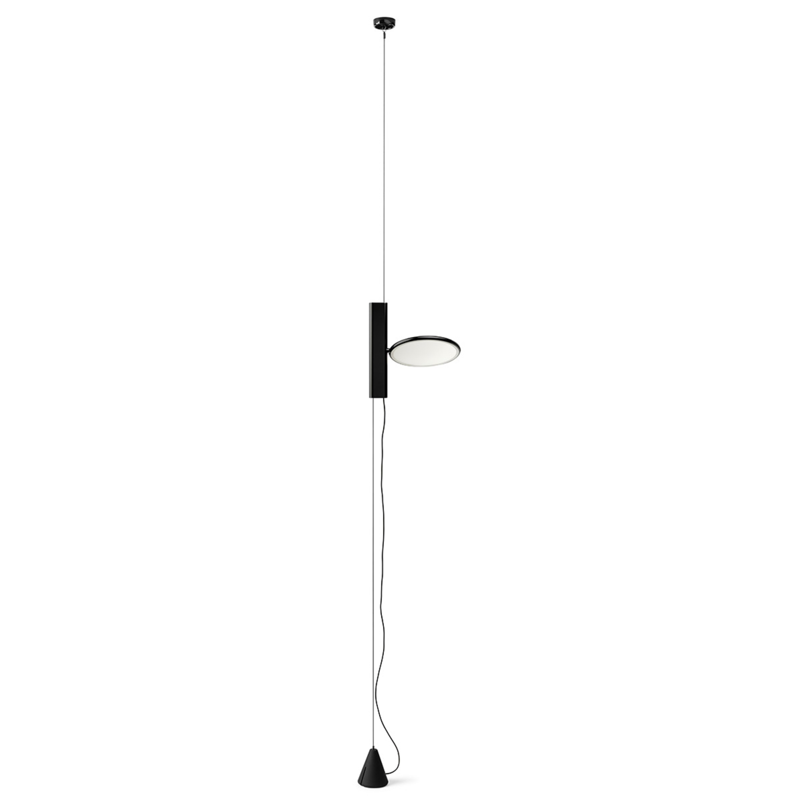 Flos Upright OK LED Pendant Lamp in Black, for Living / Dining Room, Aluminium, Steel, Plastic, 18 W, energy efficiency: A+