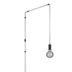 Pinetina pendant light, 40 cm projection, black, plug