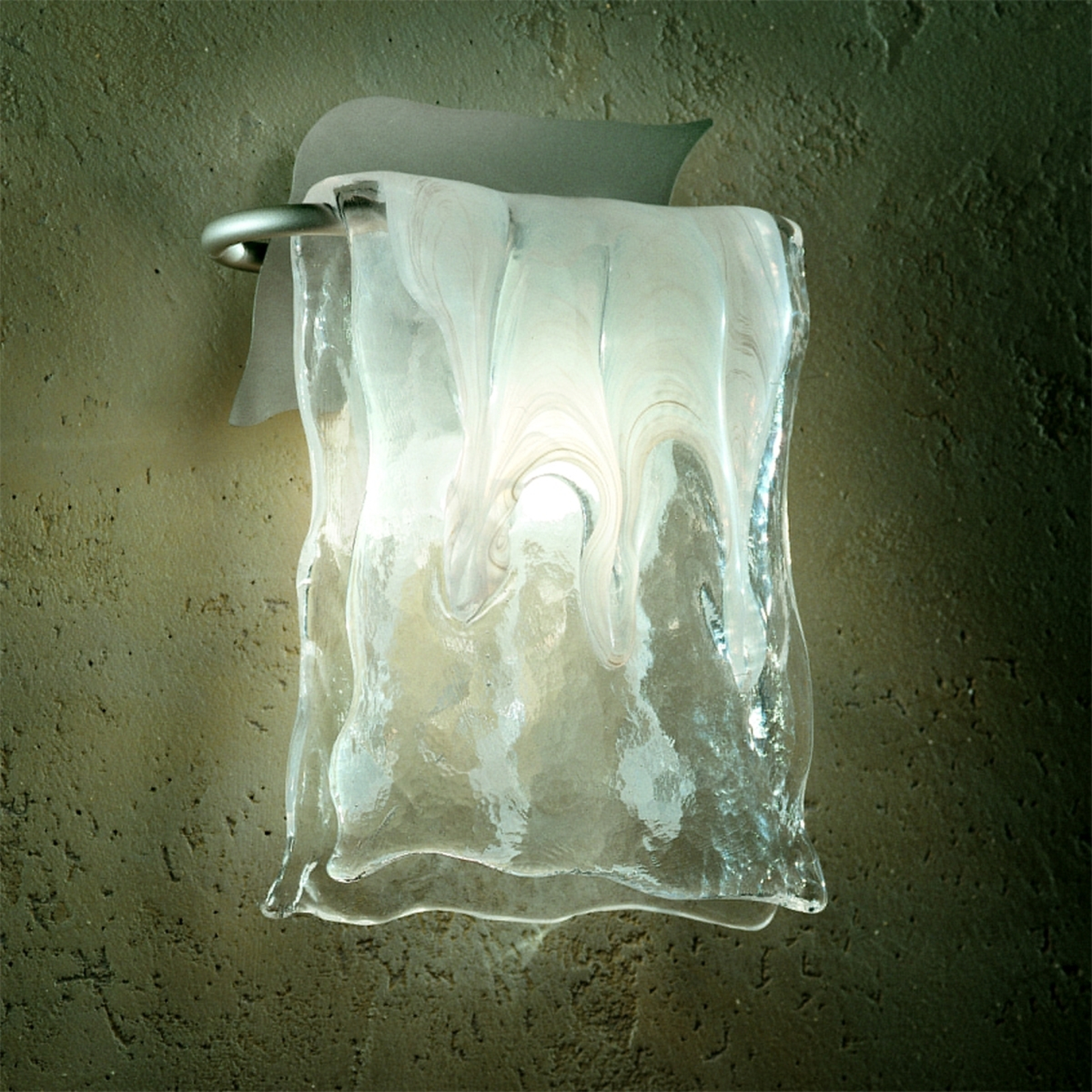 Aluminium/Glas Wandleuchte MURANO