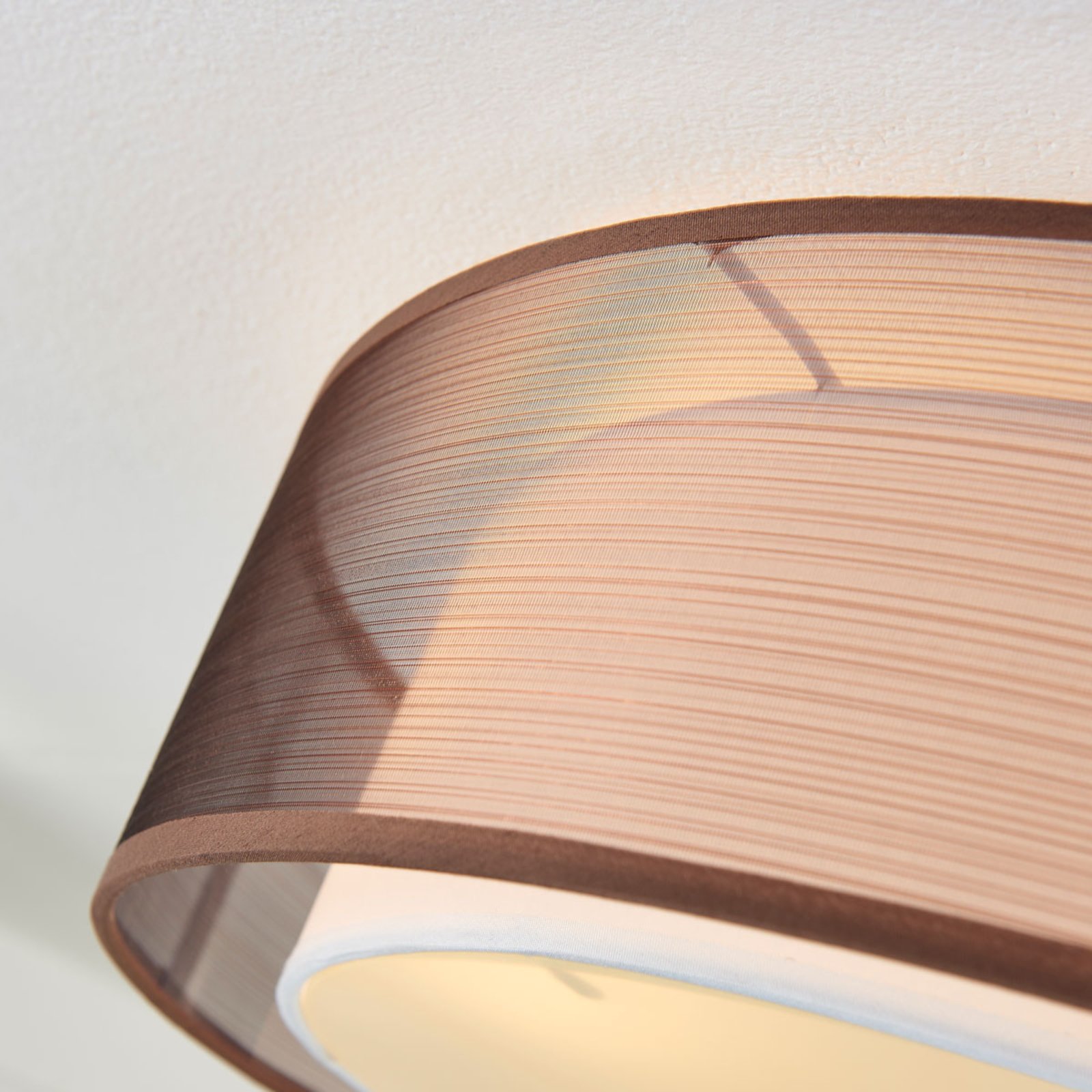 Tobia Ceiling Lamp Brown/White/Chrome - Lindby