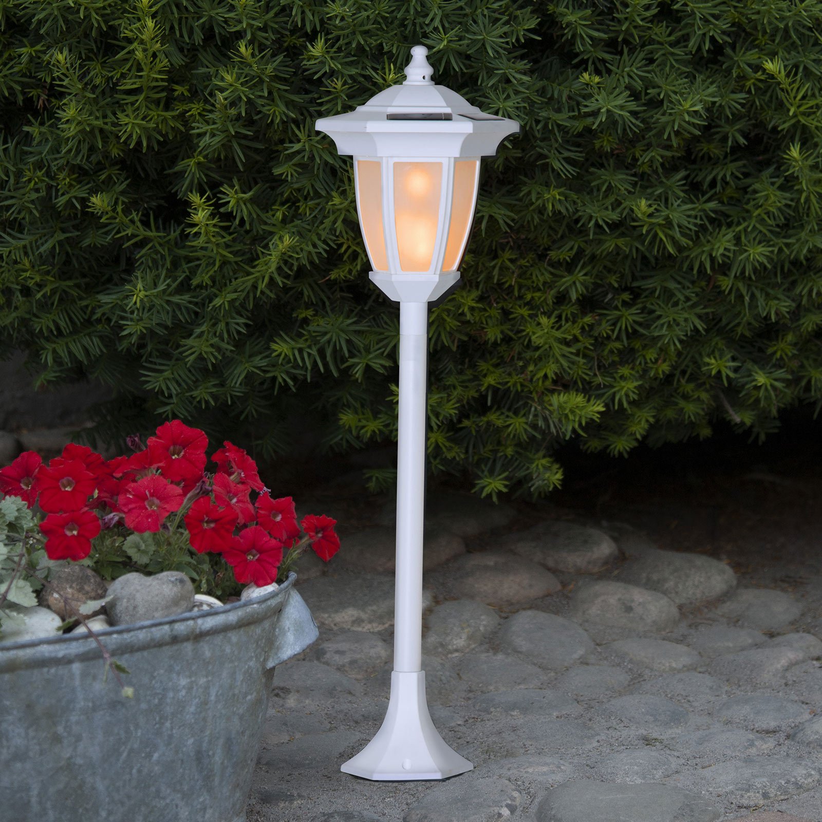 Lampada LED solare Flame, 4 in 1, bianco