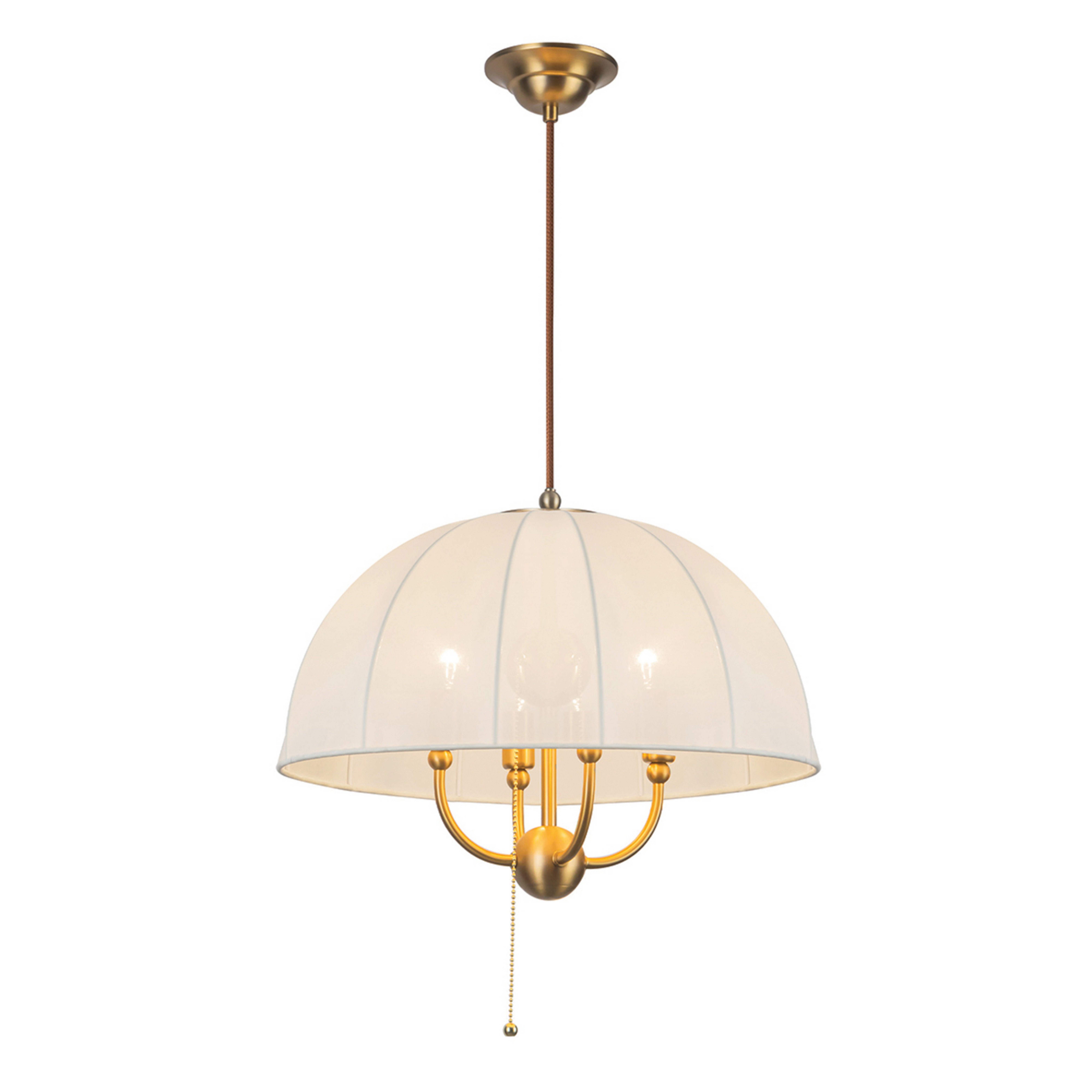 Crosby hengelampe, beige/gull, Ø 46 cm, 4 x E14 – Elstead