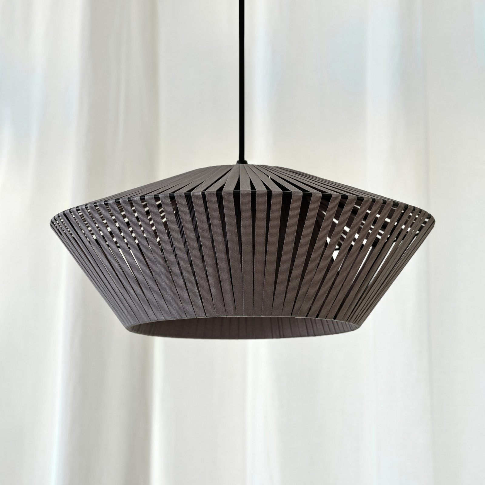 OSRAM hanging light Decor Stripes, Ø 40.5 cm, grey, textile, E27