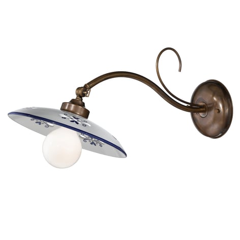 Wandlampe Bassano, Keramikschirm, ausladend