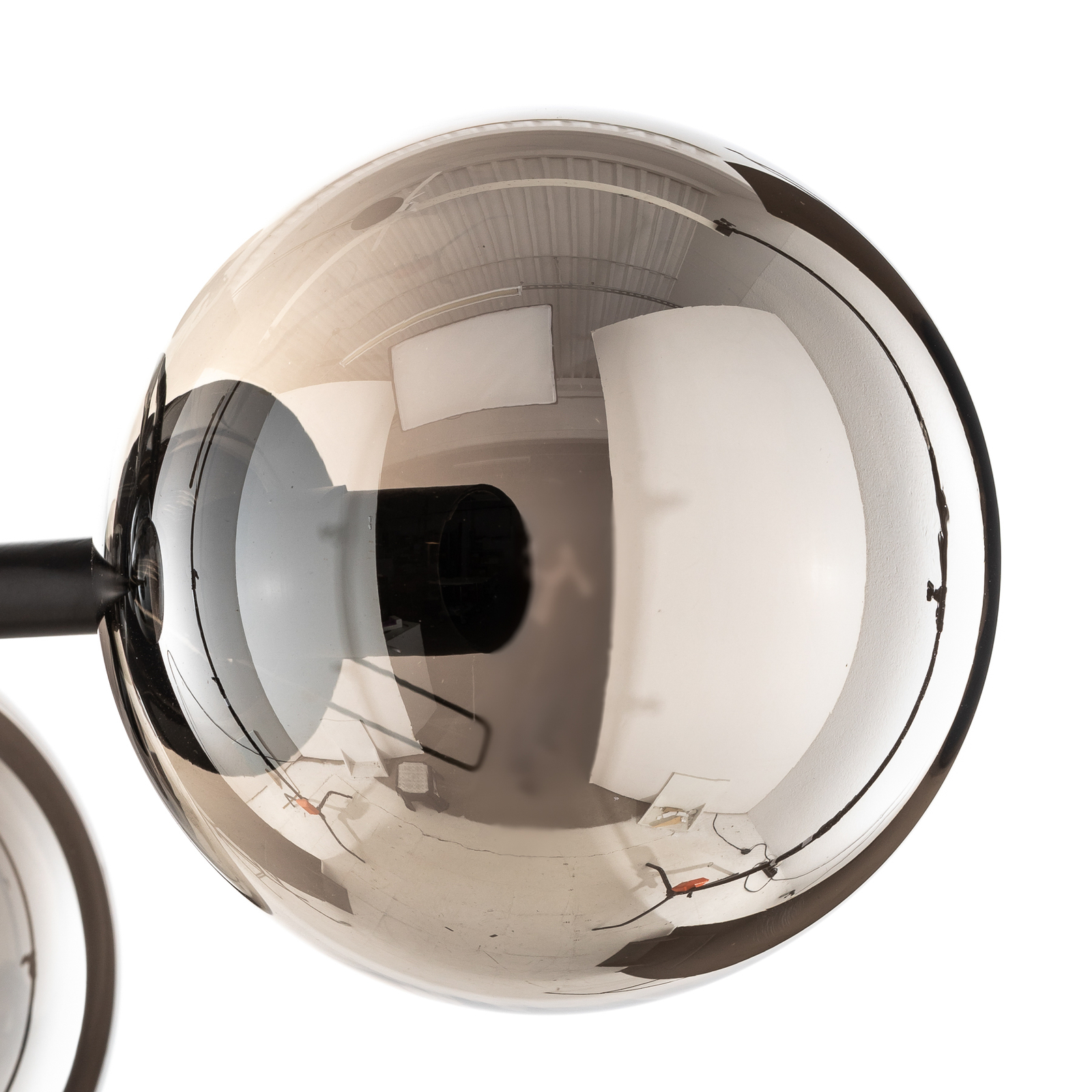 Hanglamp Glassy, 6-lamps, glas grafiet