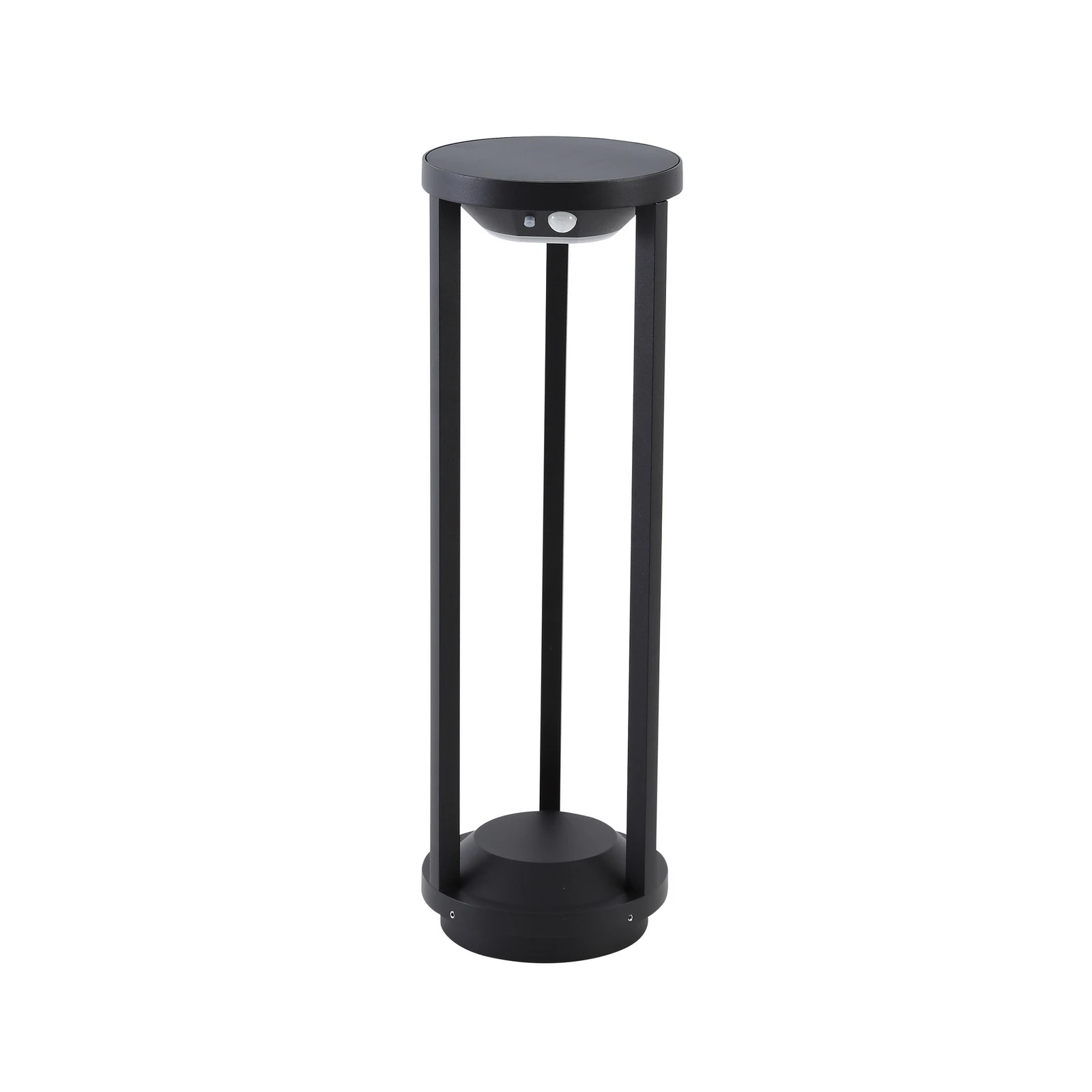 Lucande LED-solcellelampe Nilea, Ø 16 cm, svart, sensor