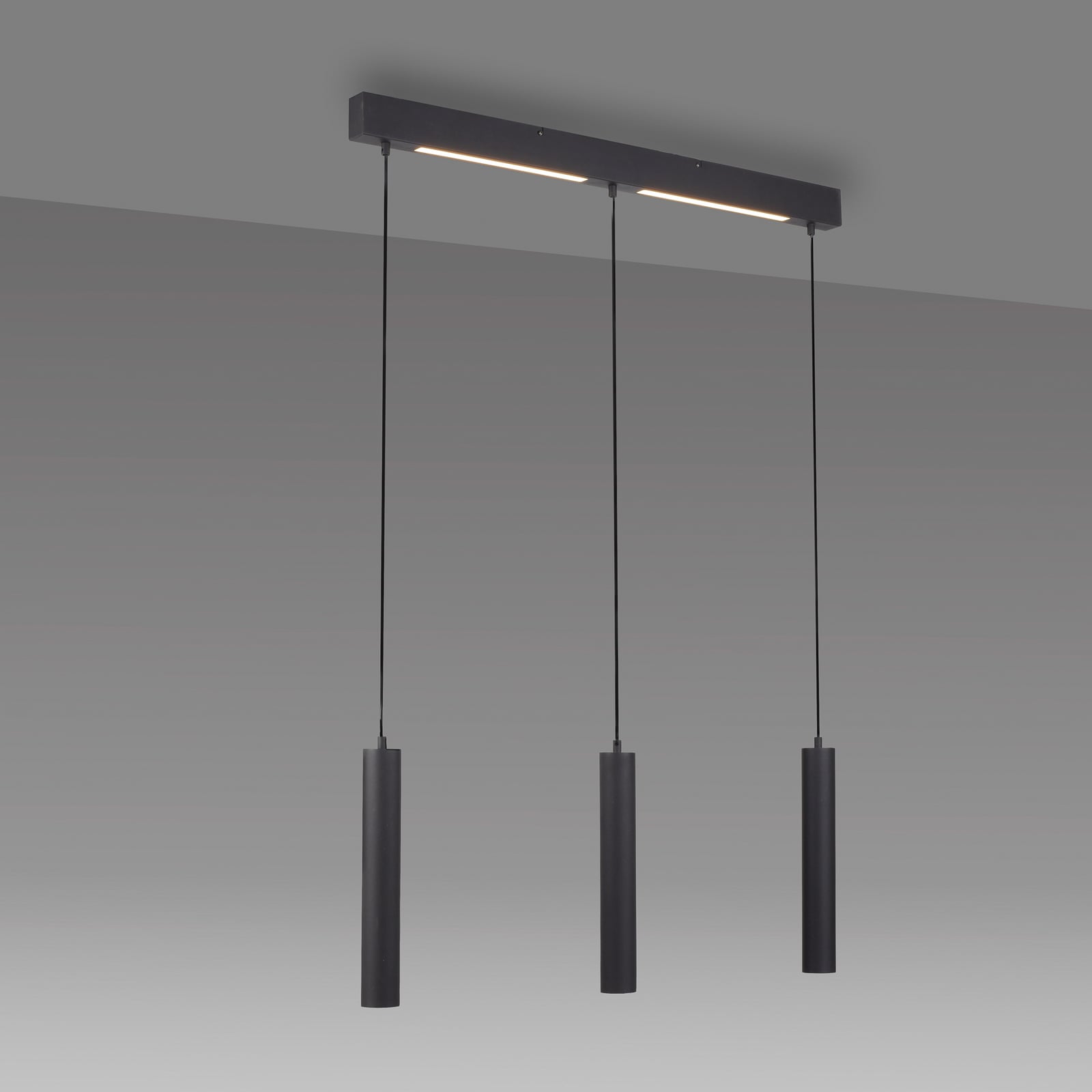 LED viseća svjetiljka DANTE, crna, 3 x GU10, duljina 90 cm, metal