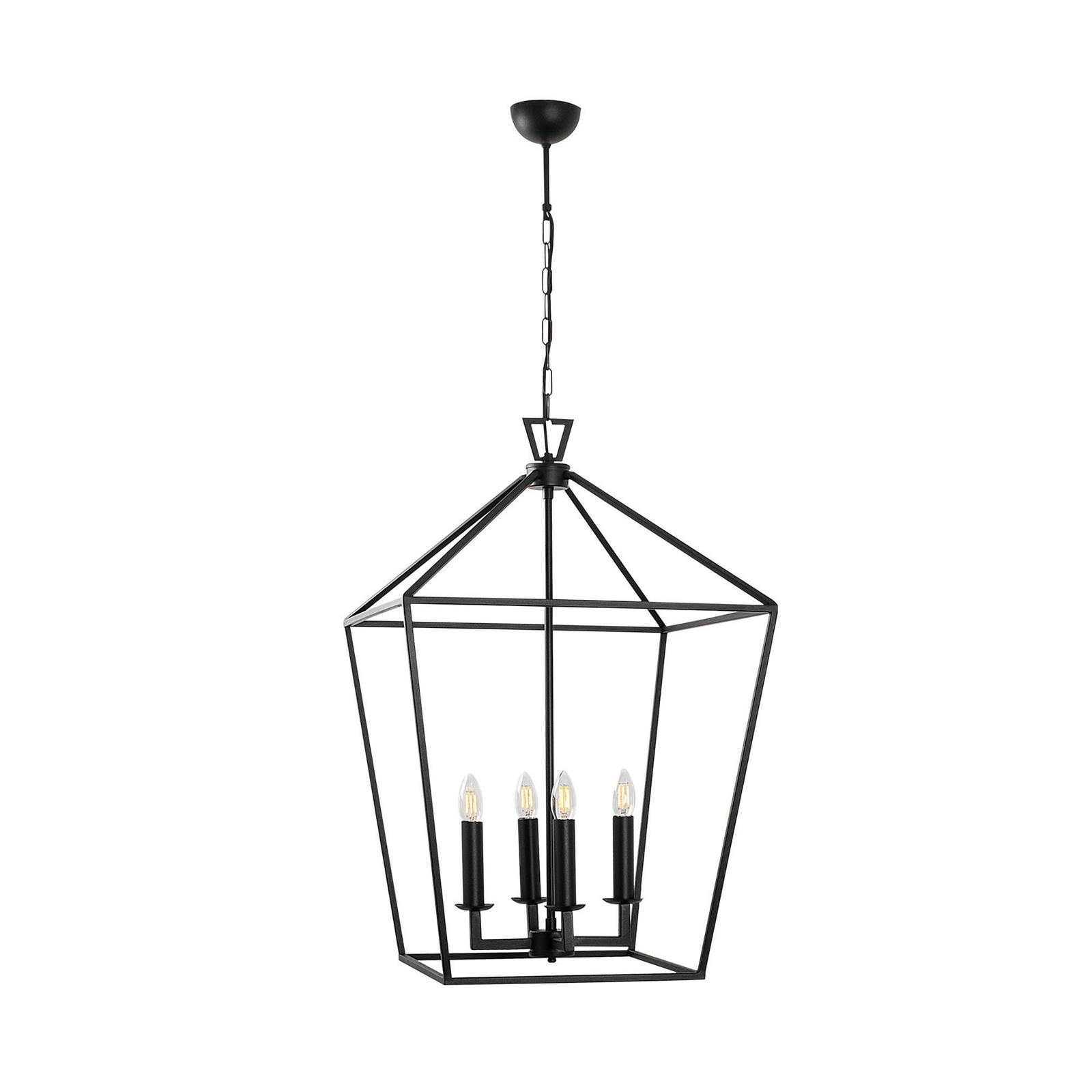 Lustre Till 13251, preto, metal, quatro luzes