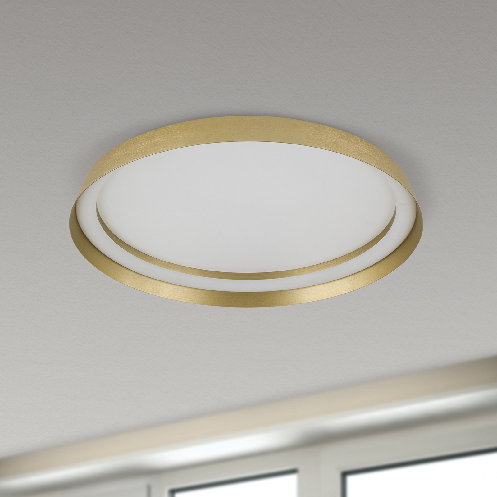 LED-Deckenlampe Manta, Ø 45 cm, goldfarben, Alu, up/down