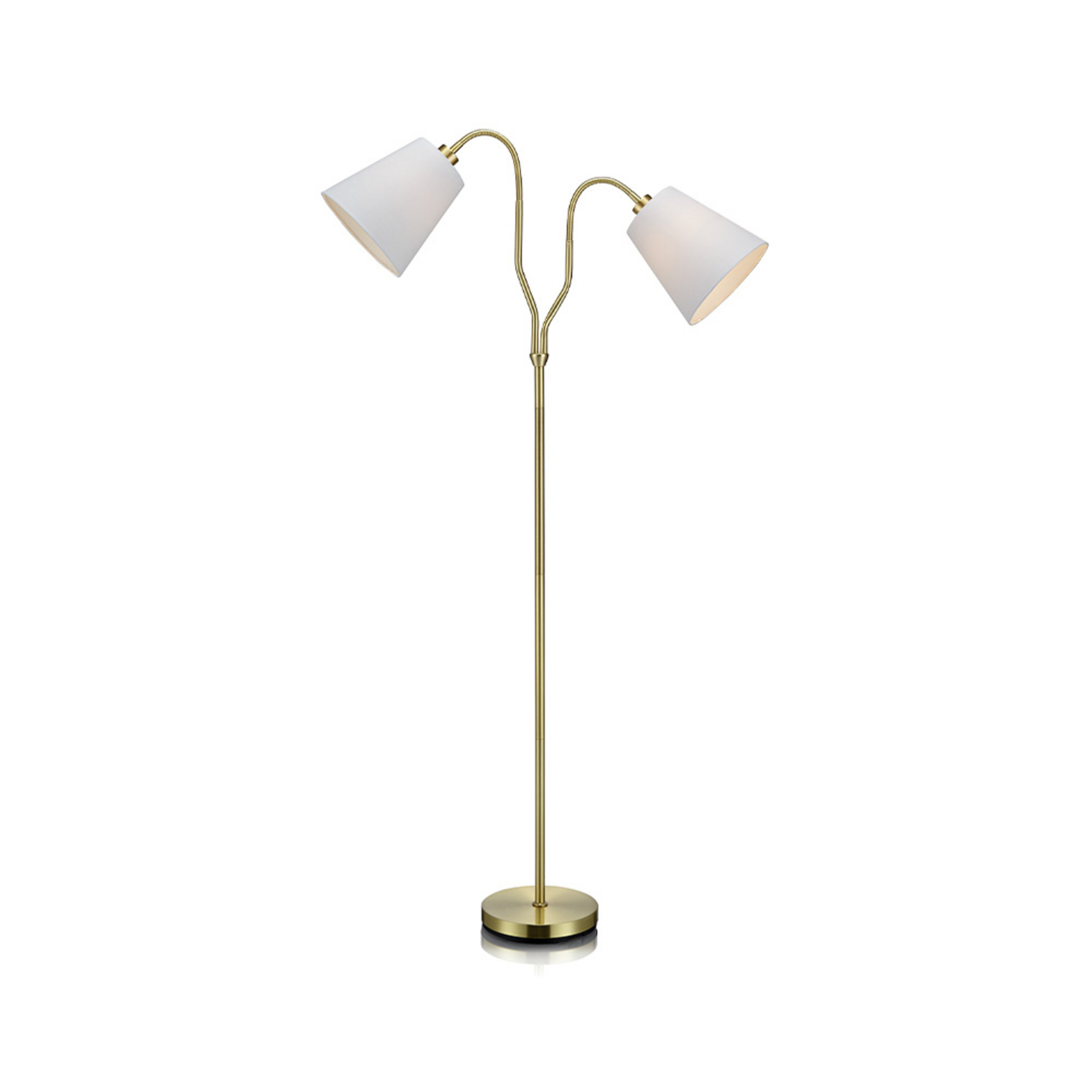 Modena 2 Gulvlampe Messing/Hvid - Markslöjd