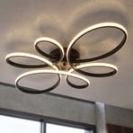 LED-Deckenleuchte Fly, schwarz matt, 3.000 K, 83 cm x 45 cm