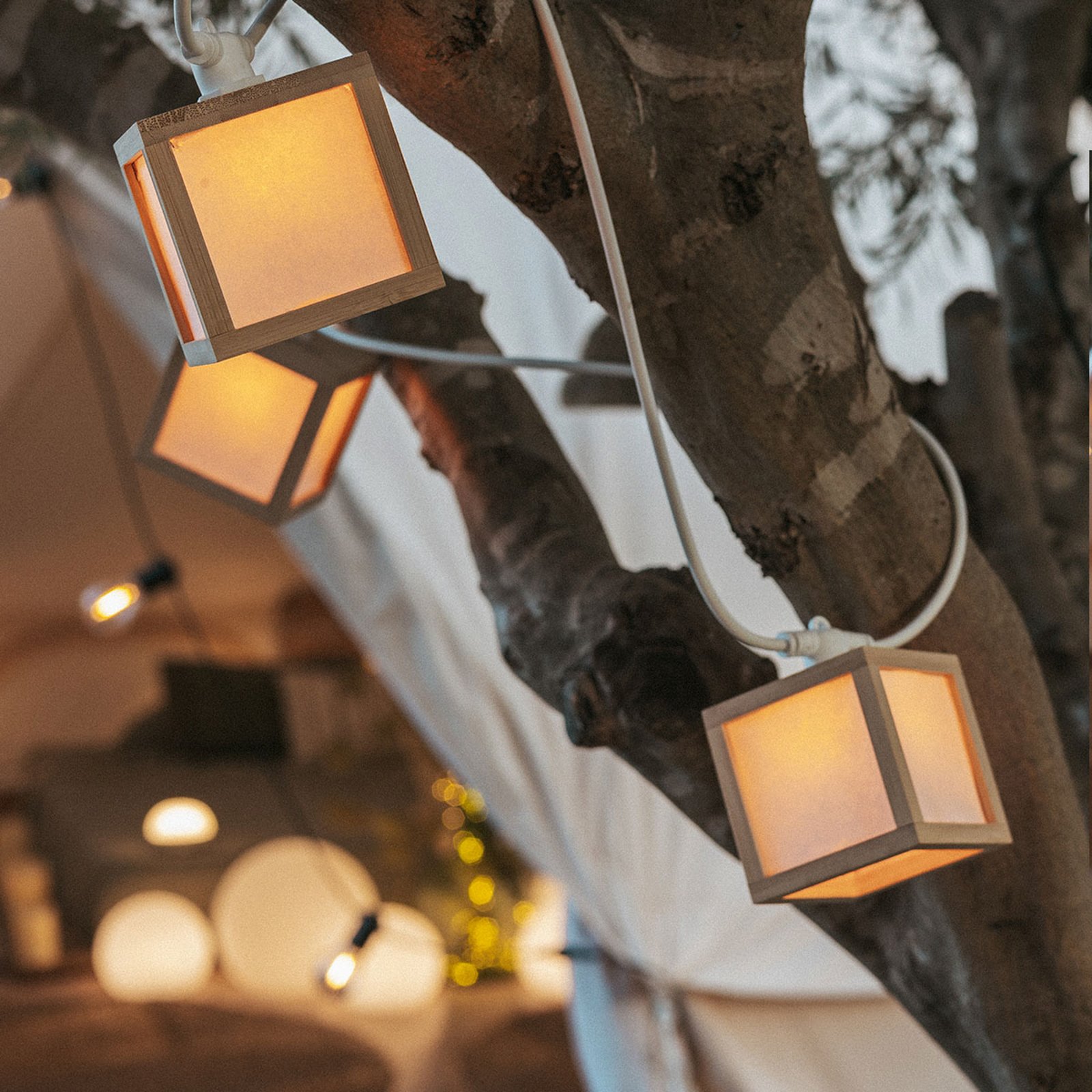 Newgarden LED-Solar-Lichterkette Vega, Bambus, IP44