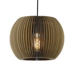 Layer pendant light made of cardboard, round, 1-bulb