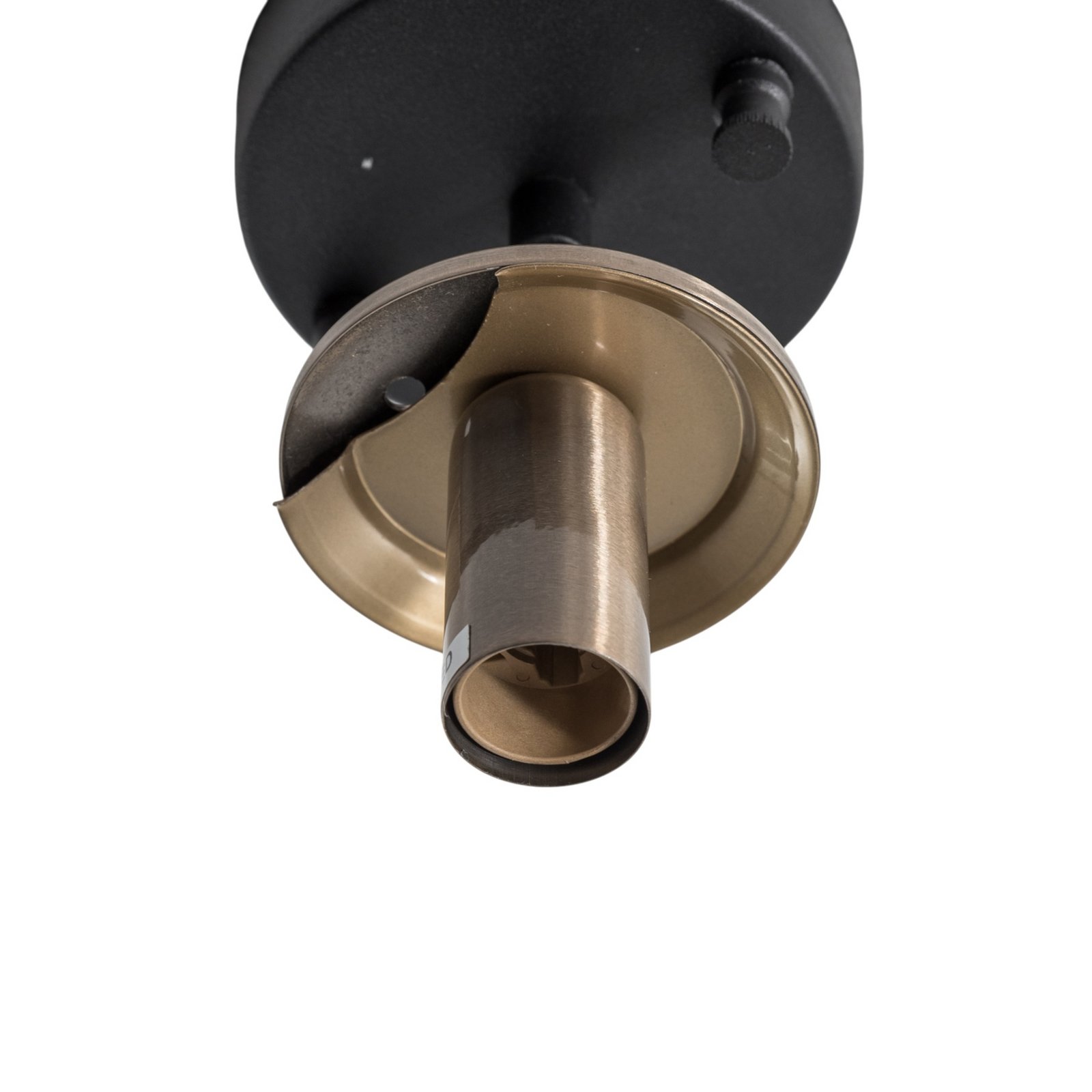 Plafonieră Atmaca, 1 bec, negru, sticlă, Ø 15 cm