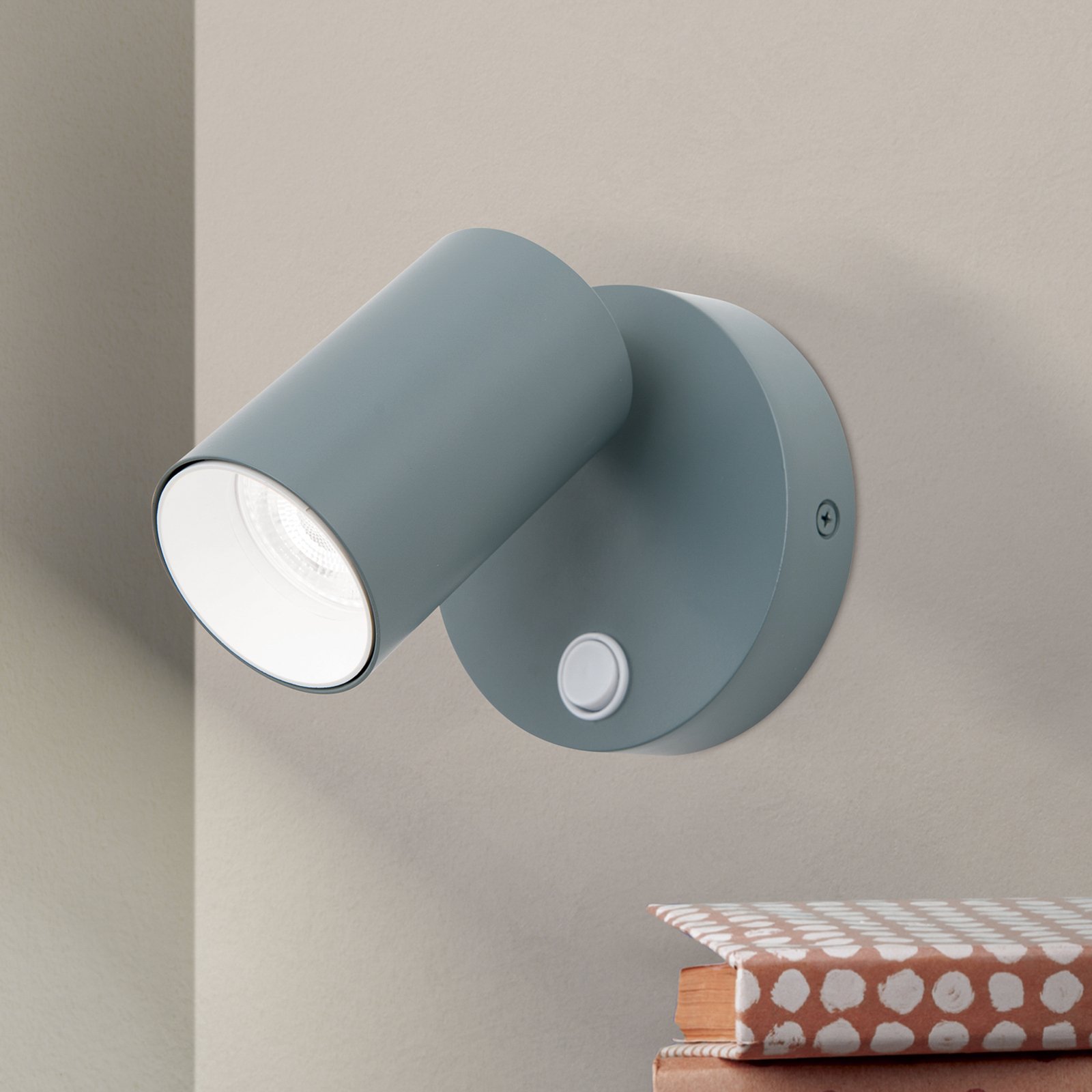 Penn wall spotlight, light green, Ø 10.5 cm, steel/aluminium