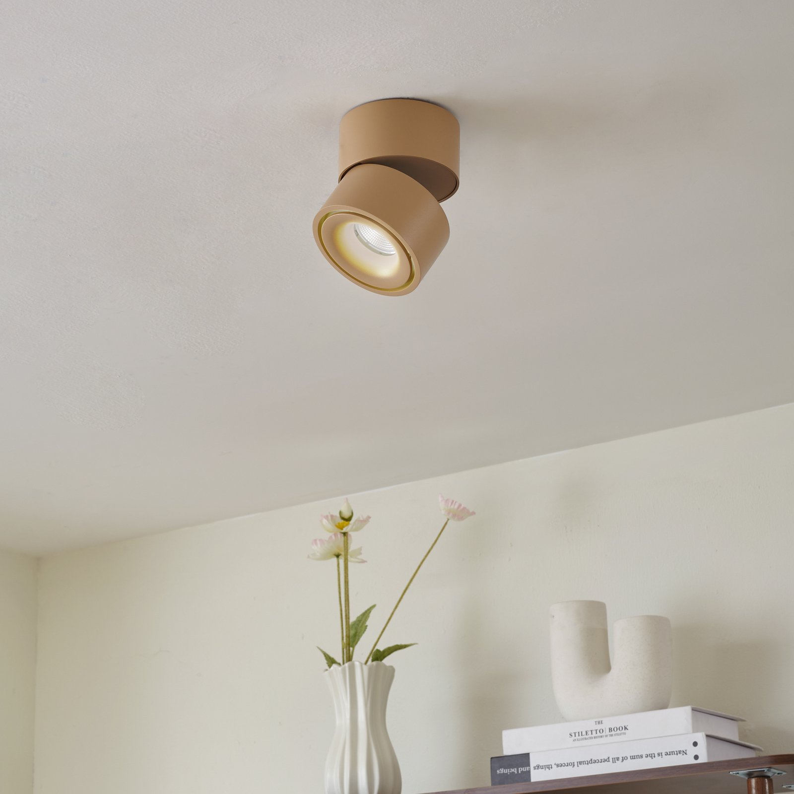 Spot pour plafond LED Arcchio, marron, à 1 lampe, 8,9 W