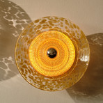 Wandleuchte Disco Rama, amber, Glas, E27