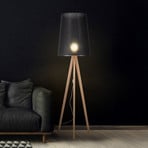 Lampadar Walz, negru, lemn, înălțime 175 cm, E27