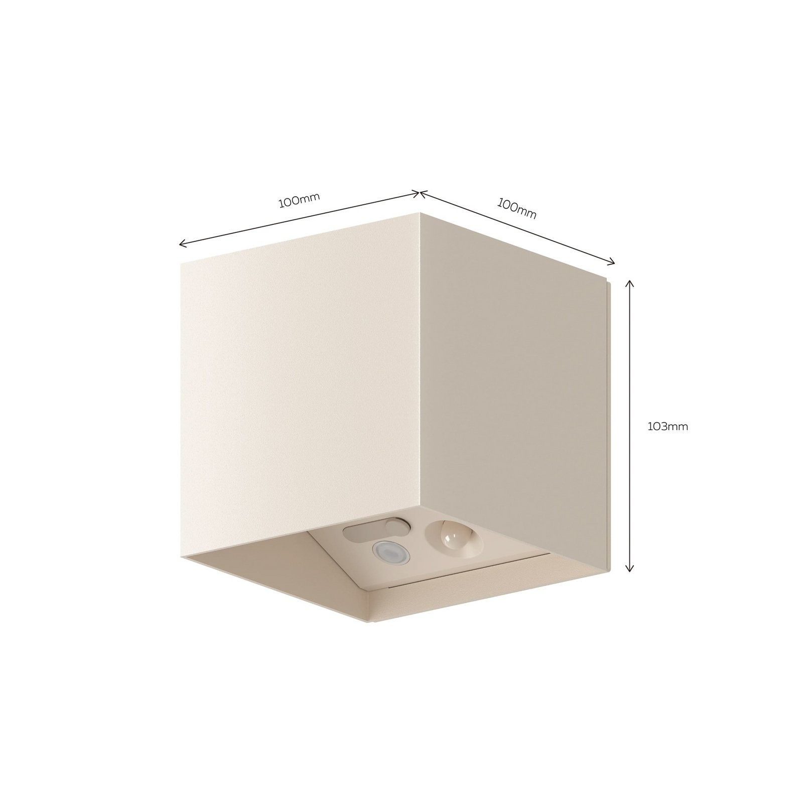 Calex LED-Akku-Sensor-Außenwandlampe Volterra, sand, IP44