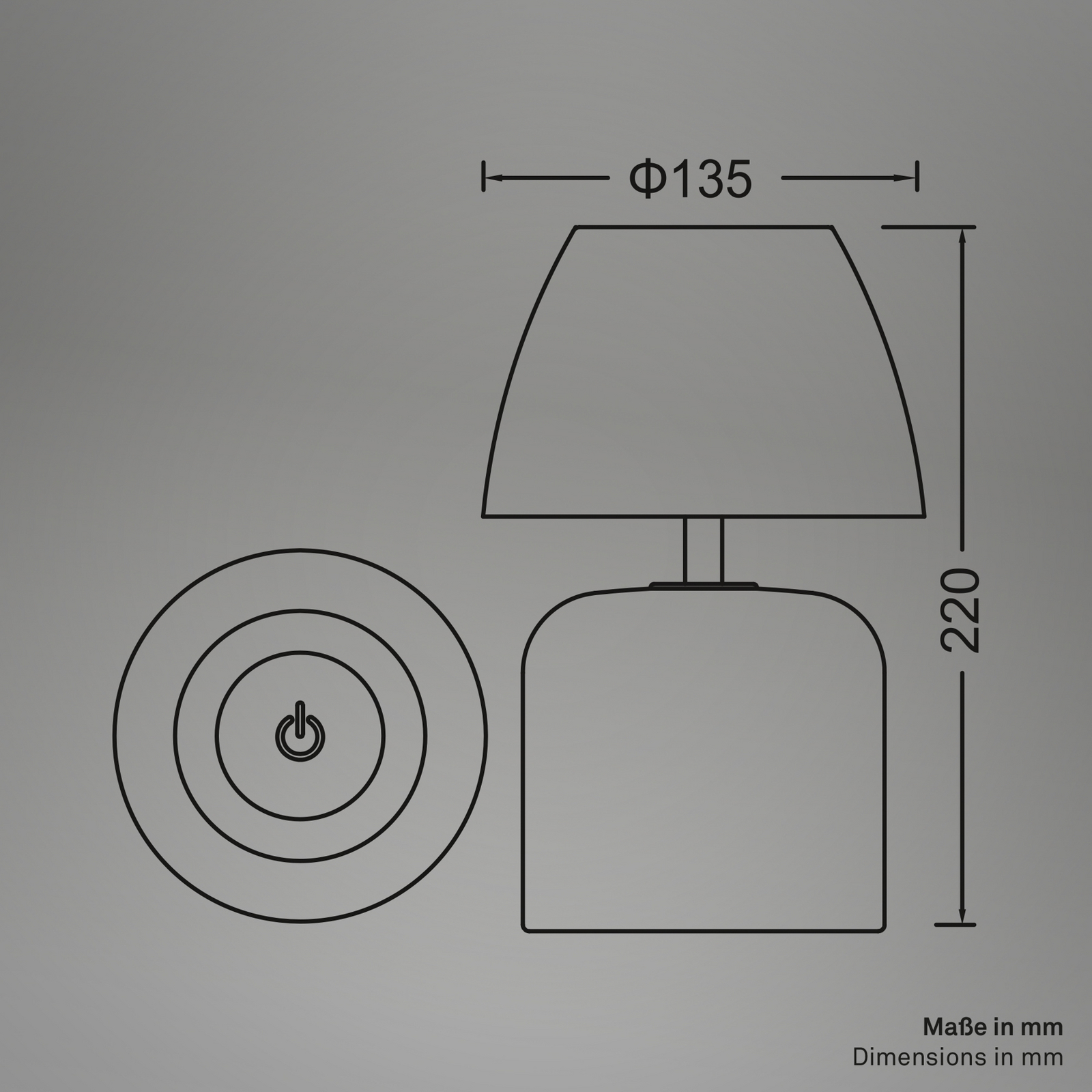 LED tafellamp op accu Brilo unplugged Cera, antraciet, 22 cm LED tafellamp op accu Brilo unplugged Cera, antraciet, 22 cm