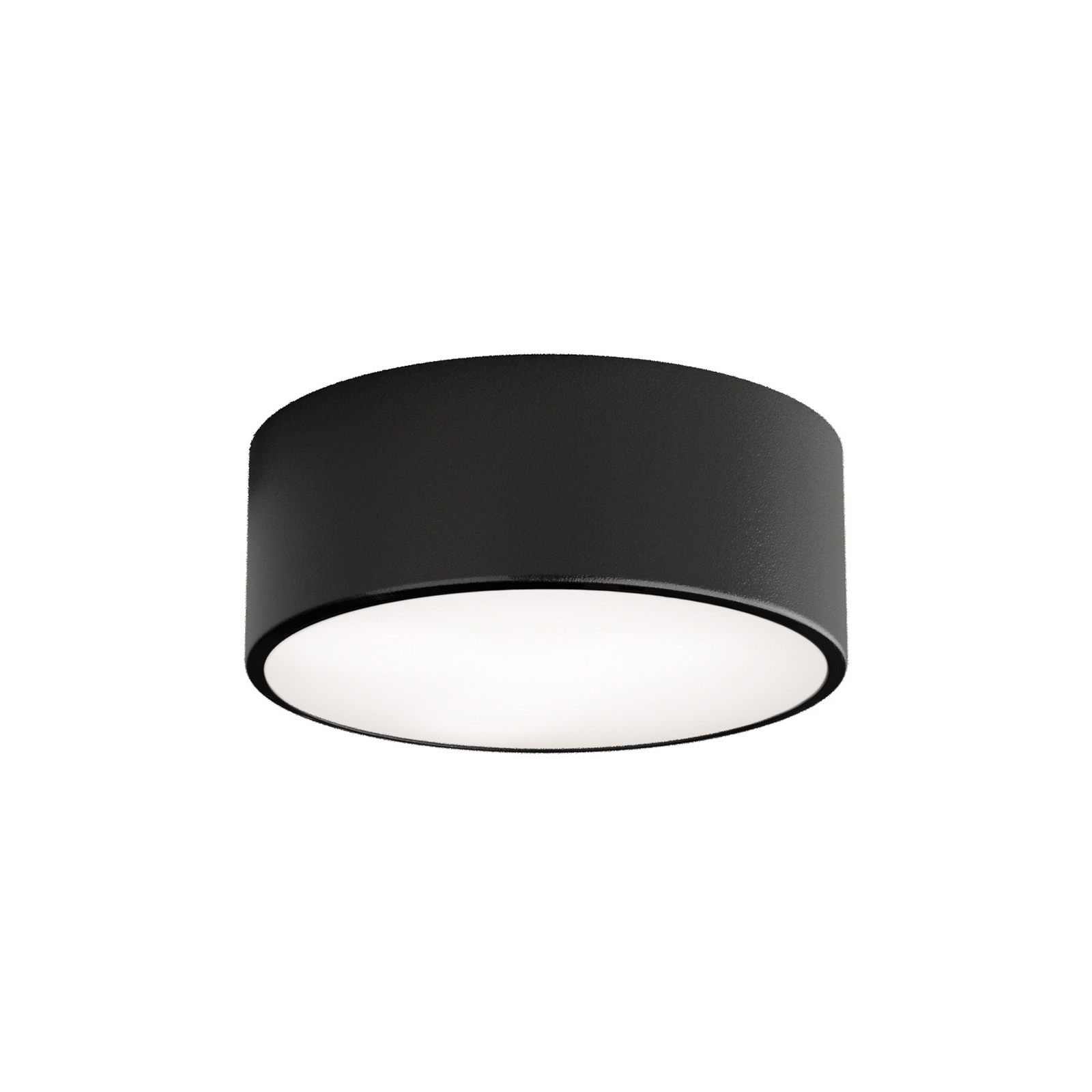 Plafonnier Cleo 200, noir, capteur, IP20, Ø 20 cm, E27