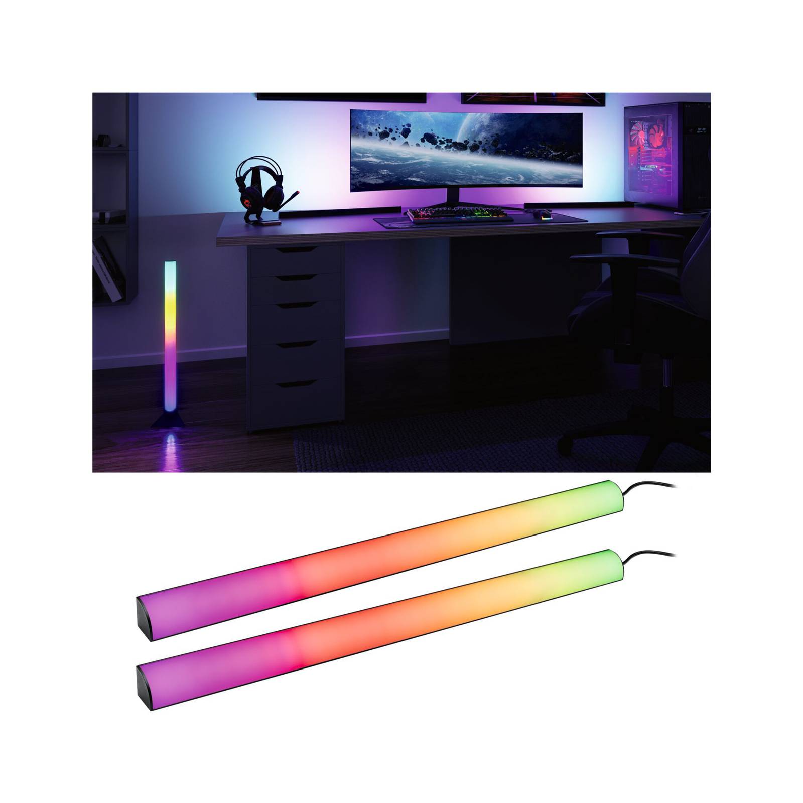 Paulmann EntertainLED Lightbar, RGB, 60cm, Set of 2