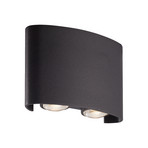 Vonkajšie nástenné svietidlo Shadows, šírka 12 cm, čierna, kovová