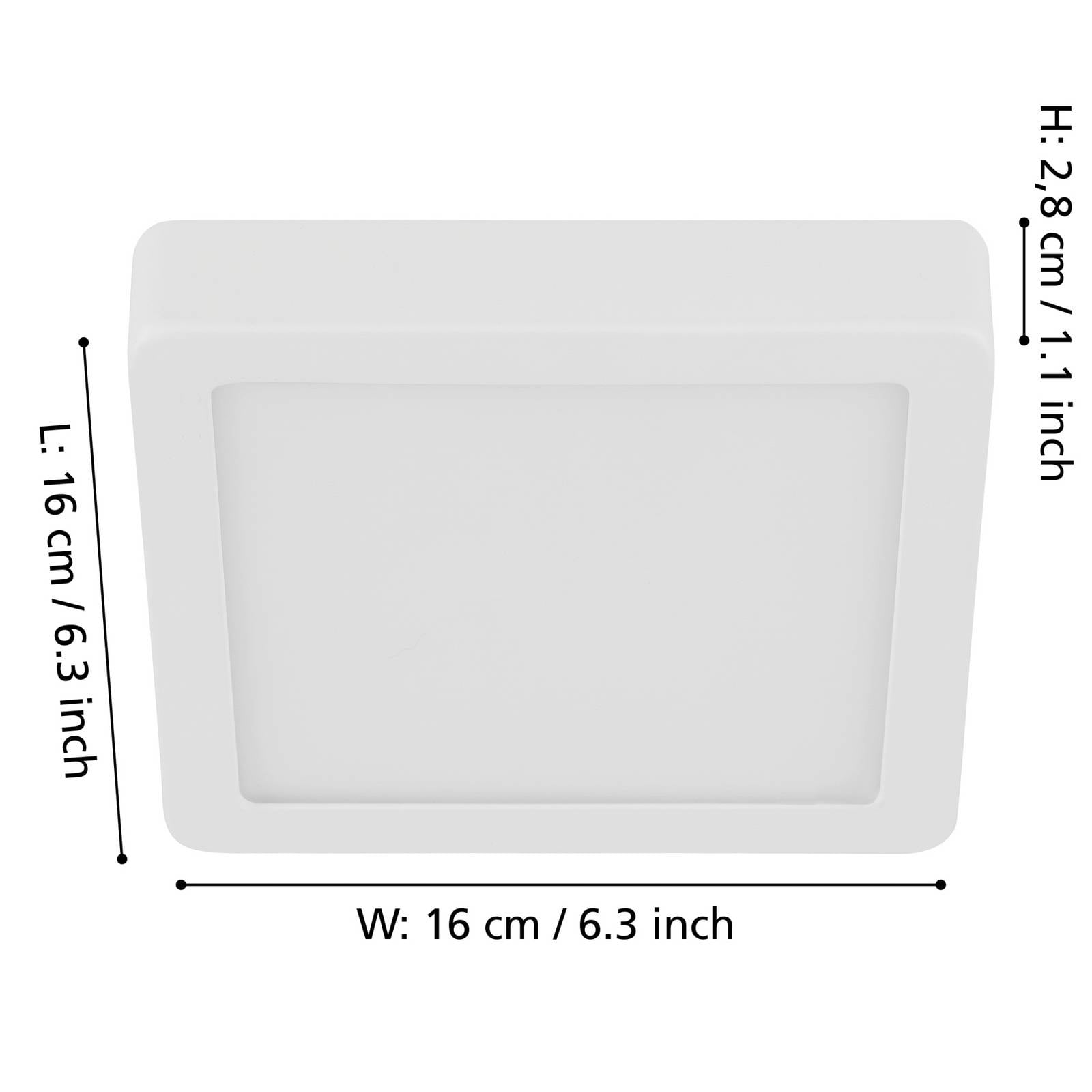  Eglo Panel Natynkowy Led Fueva 5 Ip20 830 Biały 16x16cm 