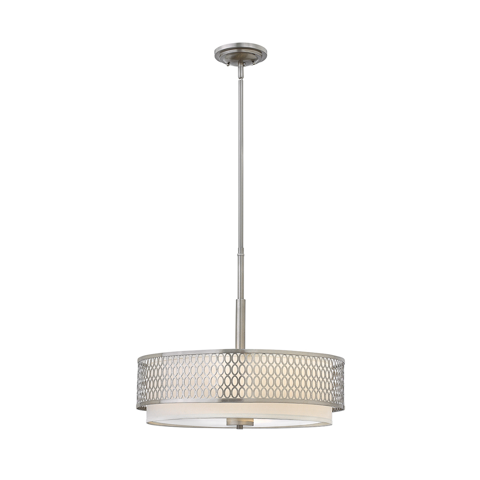 Jules pendant light, linen and glass lampshade