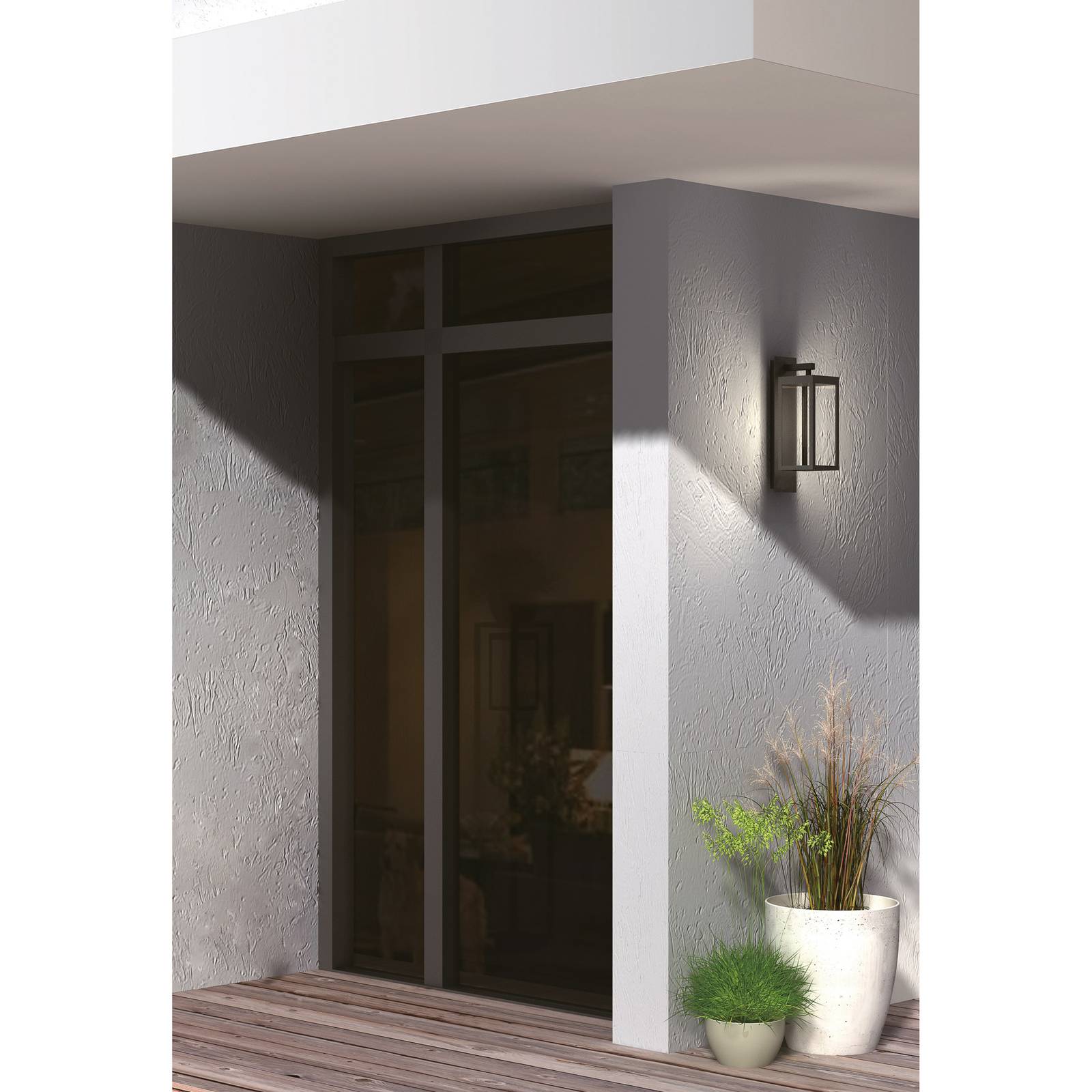 Lucande LED udendørs væglampe Ferdinand sæt med 2 grå aluminium
