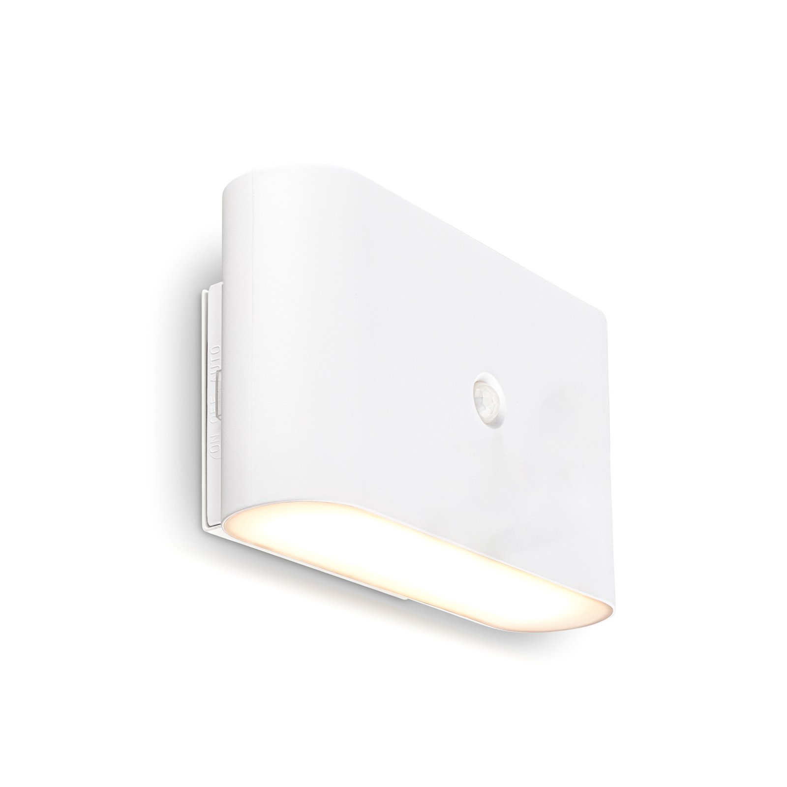 LED-akutoitega seinavalgusti Chat, valge, 16 cm, plastik, andur