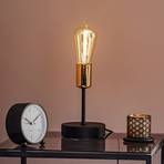 Bordslampa Tube svart med koppardetalj