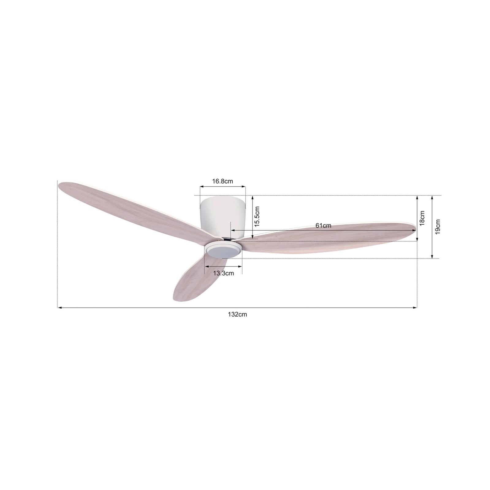 Airfusion Radar Deckenventilator eiche Ø132cm leise - Beacon