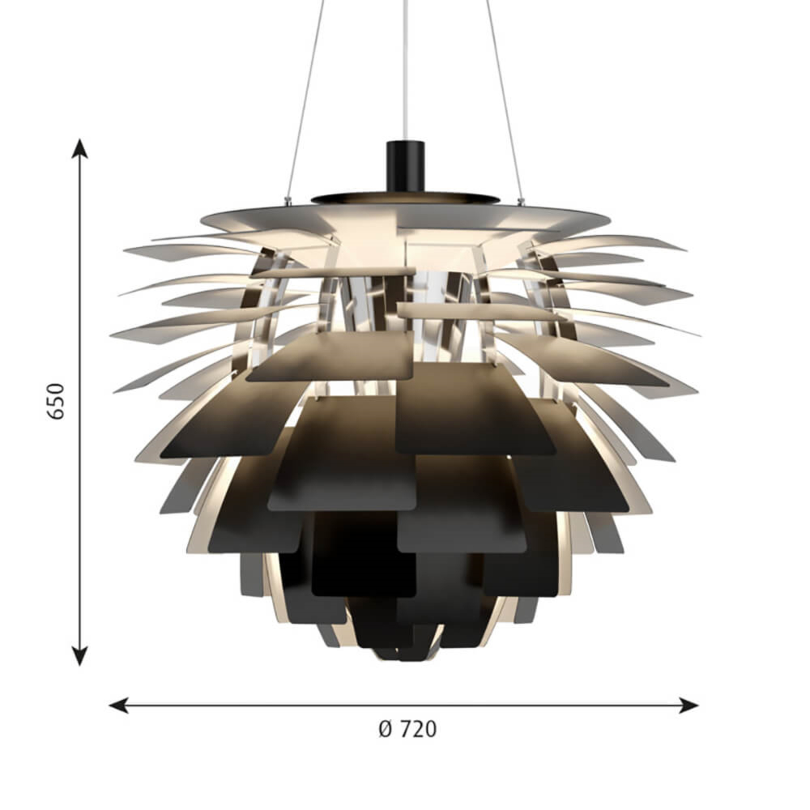 PH Artichoke Lampada a Sospensione Ø720 LED-Bluetooth 2700K Black - Louis Poulse