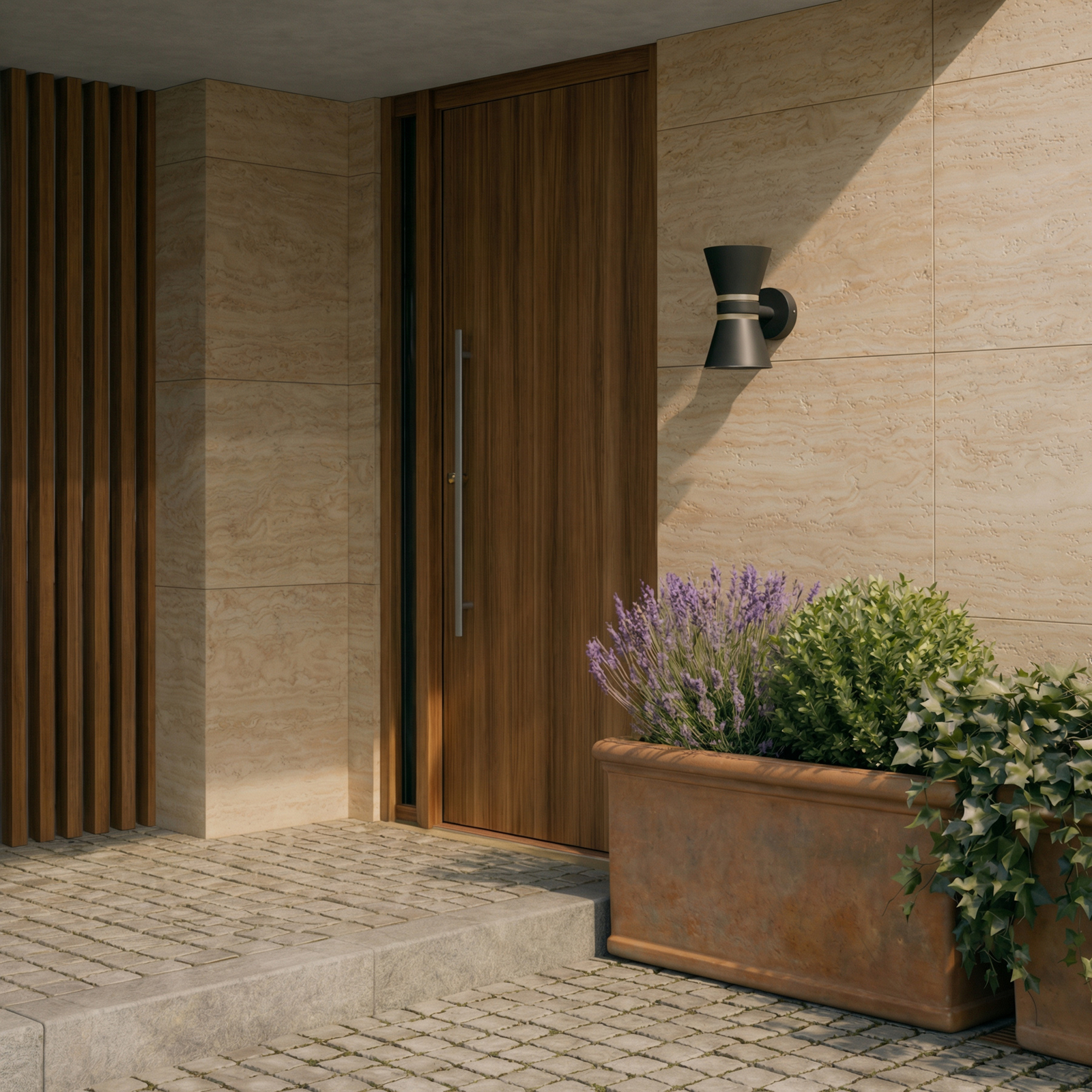 Lucande LED външна стенна лампа Meravi, антрацит, 2-лампова, IP44