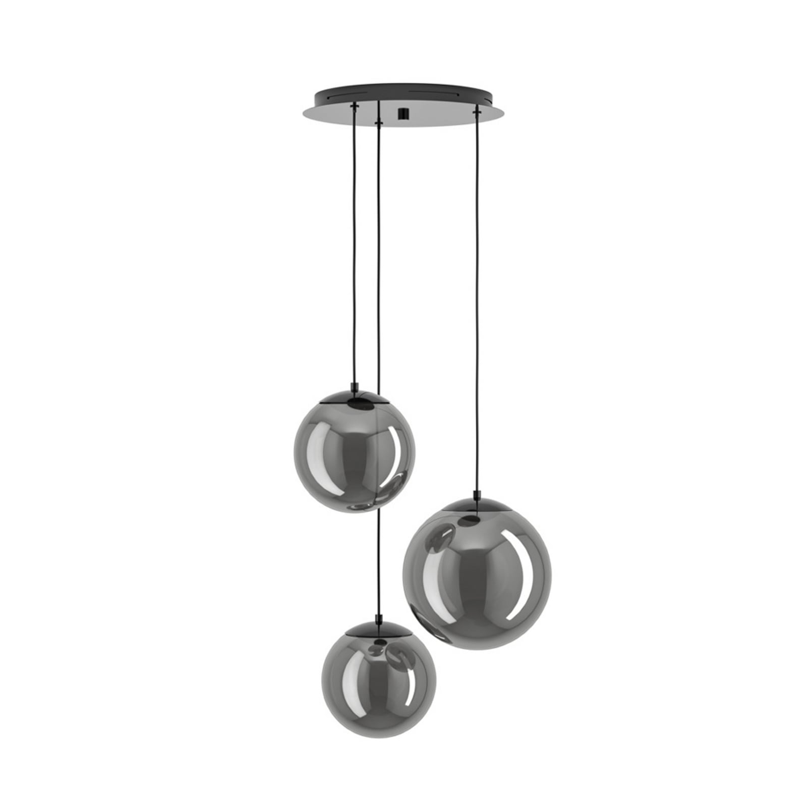 Stars of Light LED-riippuvalaisin ANORIAS, musta, Ø 46 cm, 3-lamppuinen