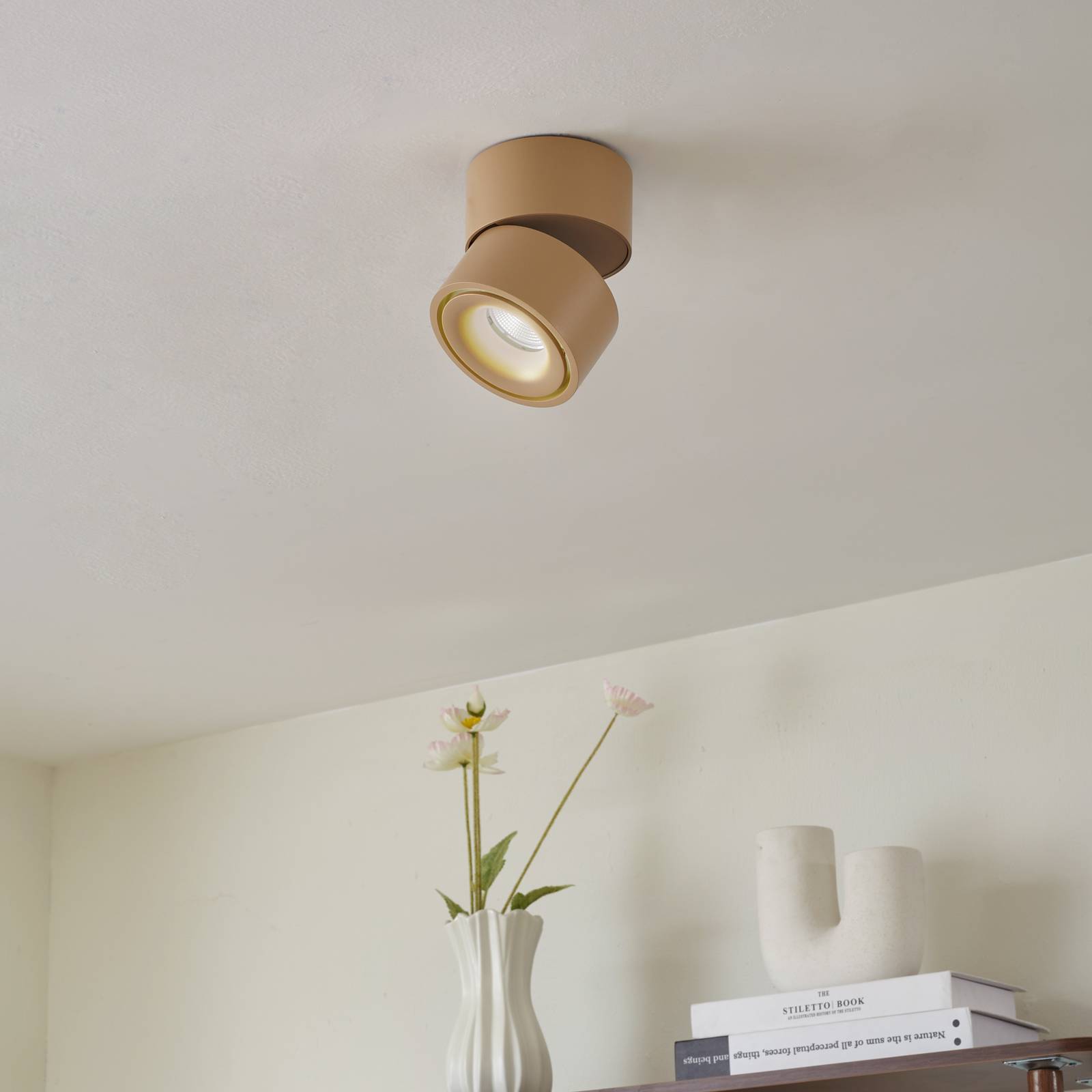 Arcchio LED-Deckenstrahler Rotari, braun, 1-flg., 8,9W günstig online kaufen