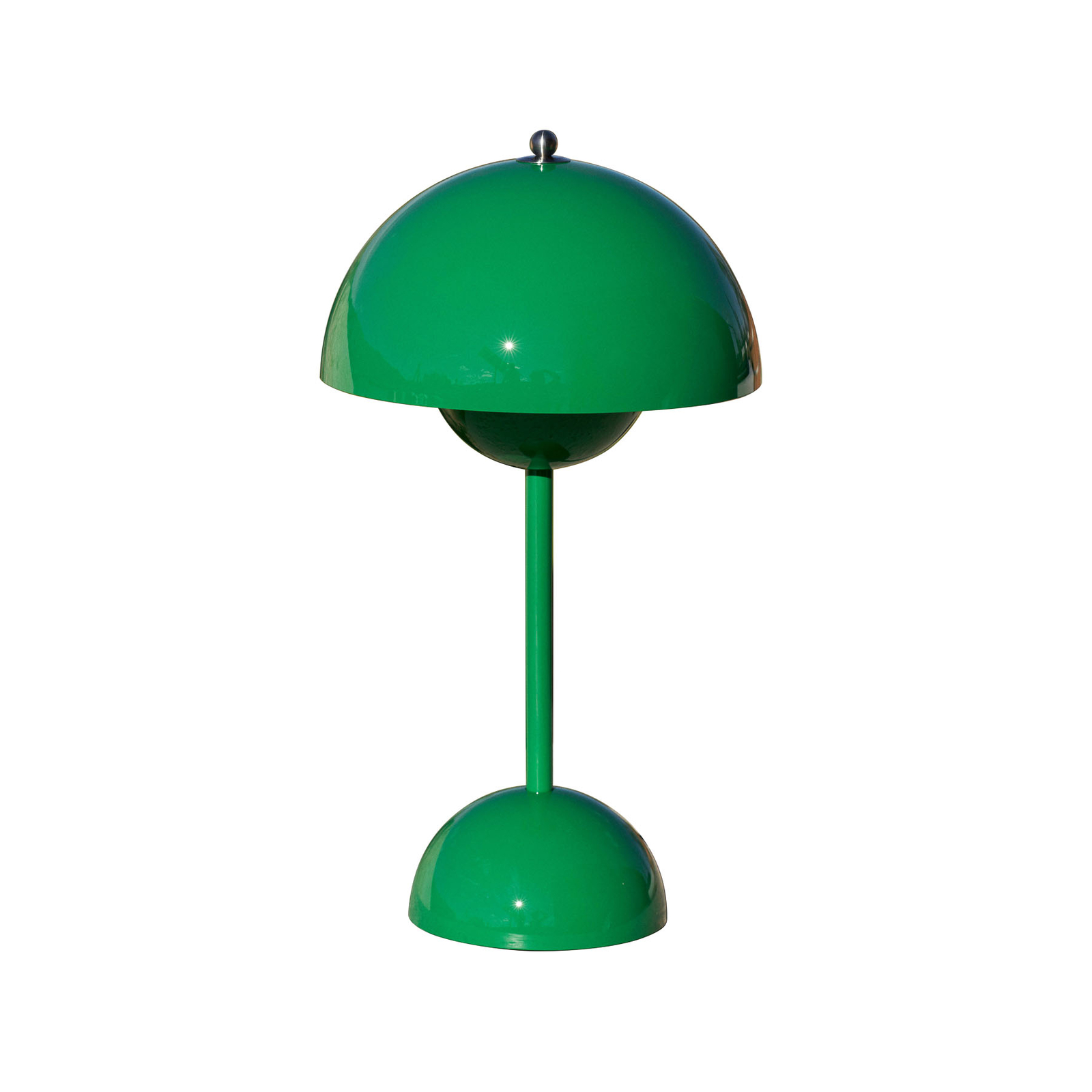 &Tradičná LED dobíjacia stolná lampa Flowerpot VP9, signálna zelená