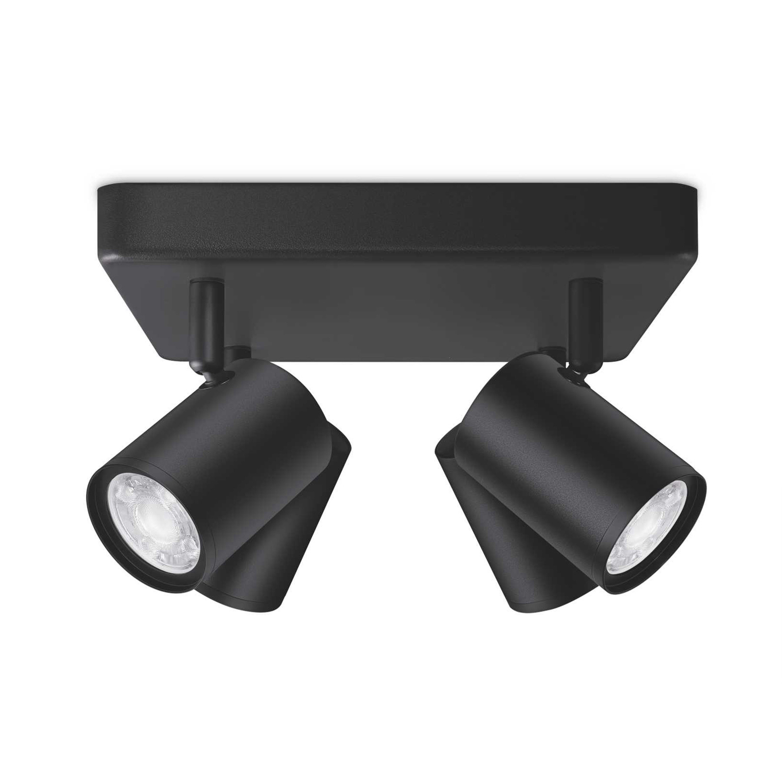 "WiZ LED" lubų taškinis šviestuvas "Imageo", 4fl kvadrato formos, juodas