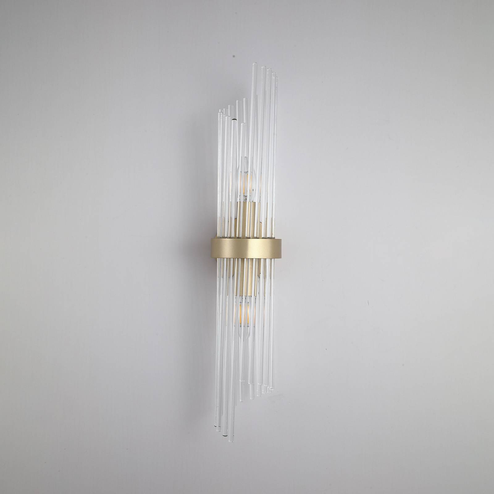 Wandlampe Lara, Höhe 56 cm, goldfarben/klar, Glas/Metall günstig online kaufen