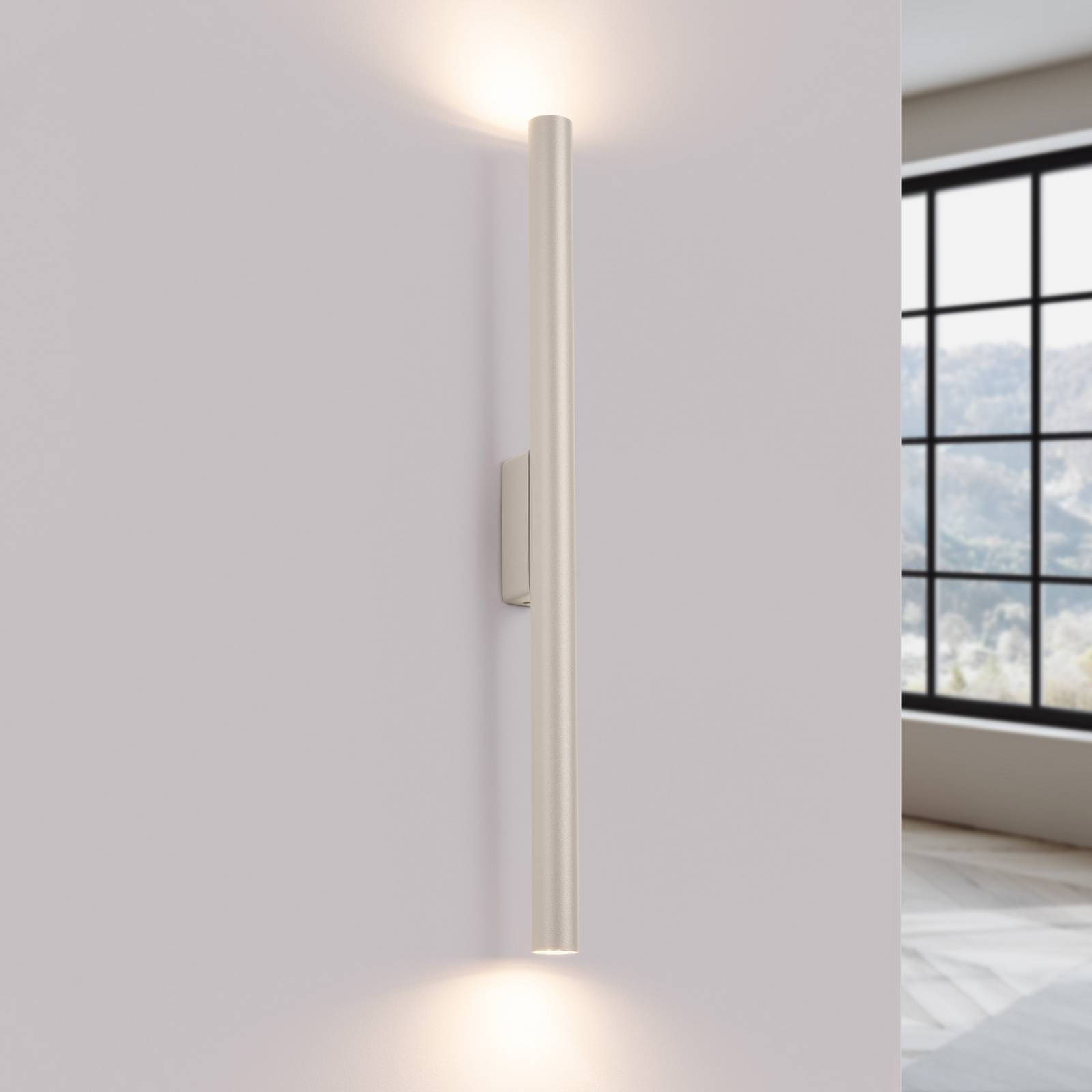 Wandleuchte Pastelo, beige, Höhe 20 cm, Stahl, 2-flg. günstig online kaufen